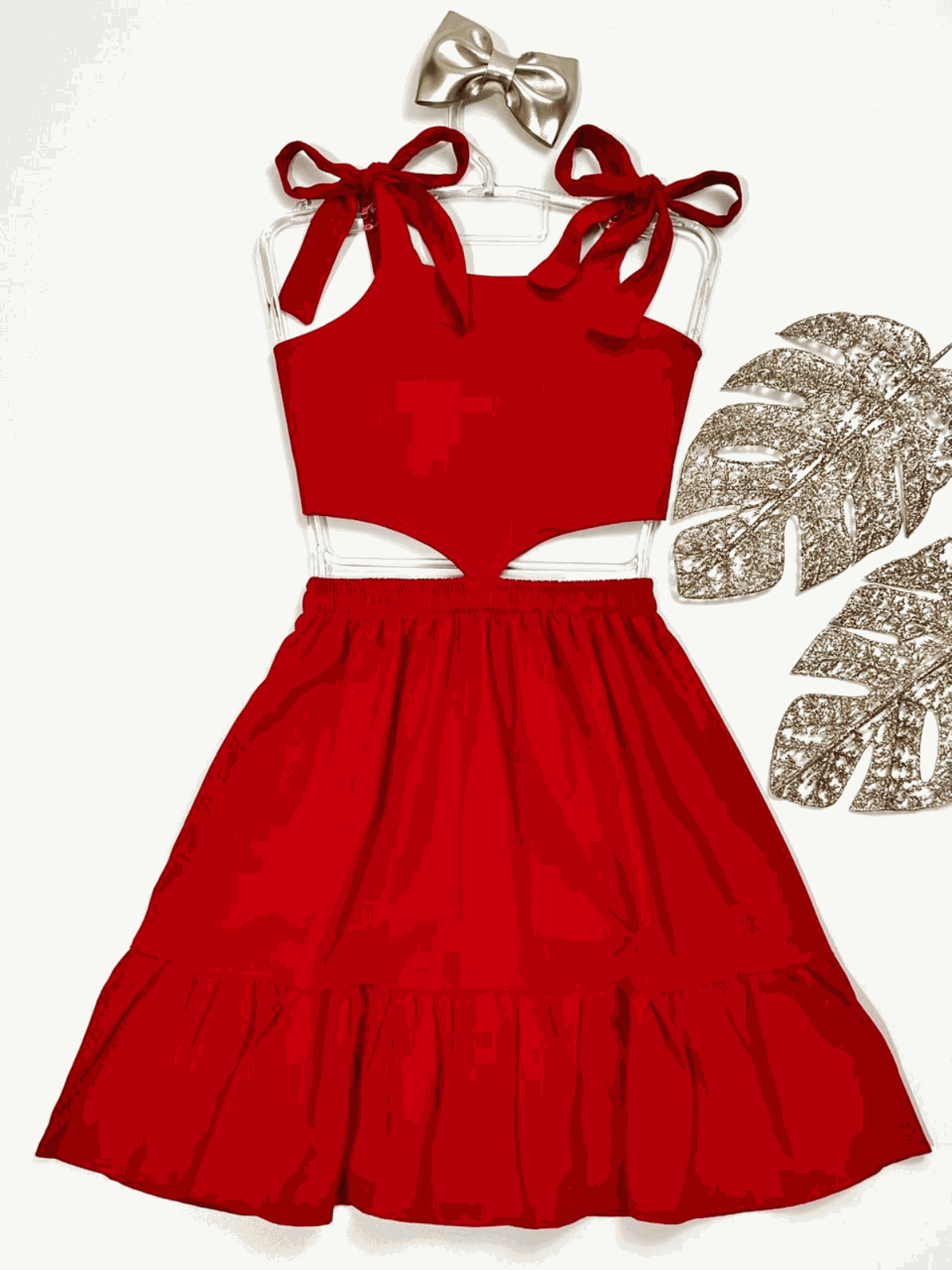 Vestido Recorte Vermelho - Isa Cintra Moda Infantil