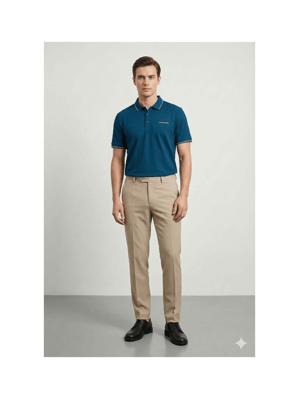 GOLA POLO RIMINI MARTINE LORENZO - AZUL OCEANO - SP GRIFES - Camisetas Importadas no Atacado