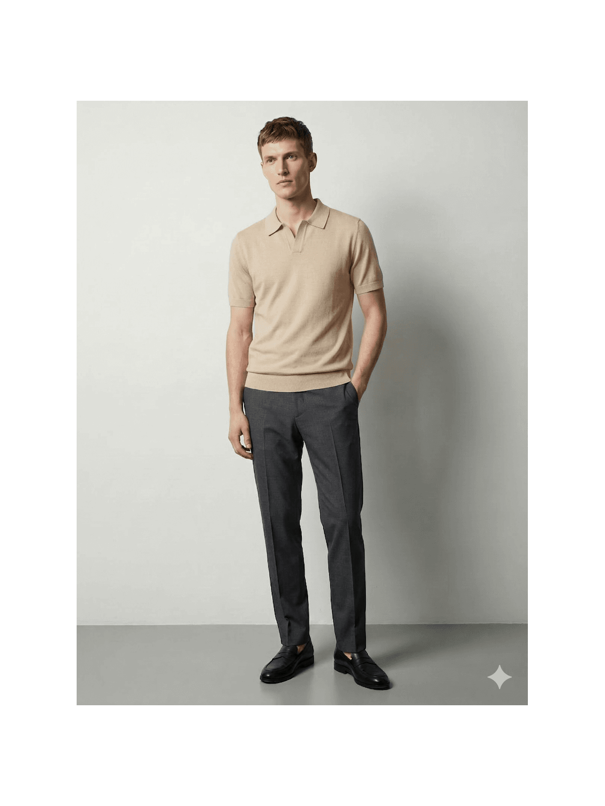 GOLA POLO TRICÔ MARTINE LORENZO - BEGE - SP GRIFES - Camisetas Importadas no Atacado