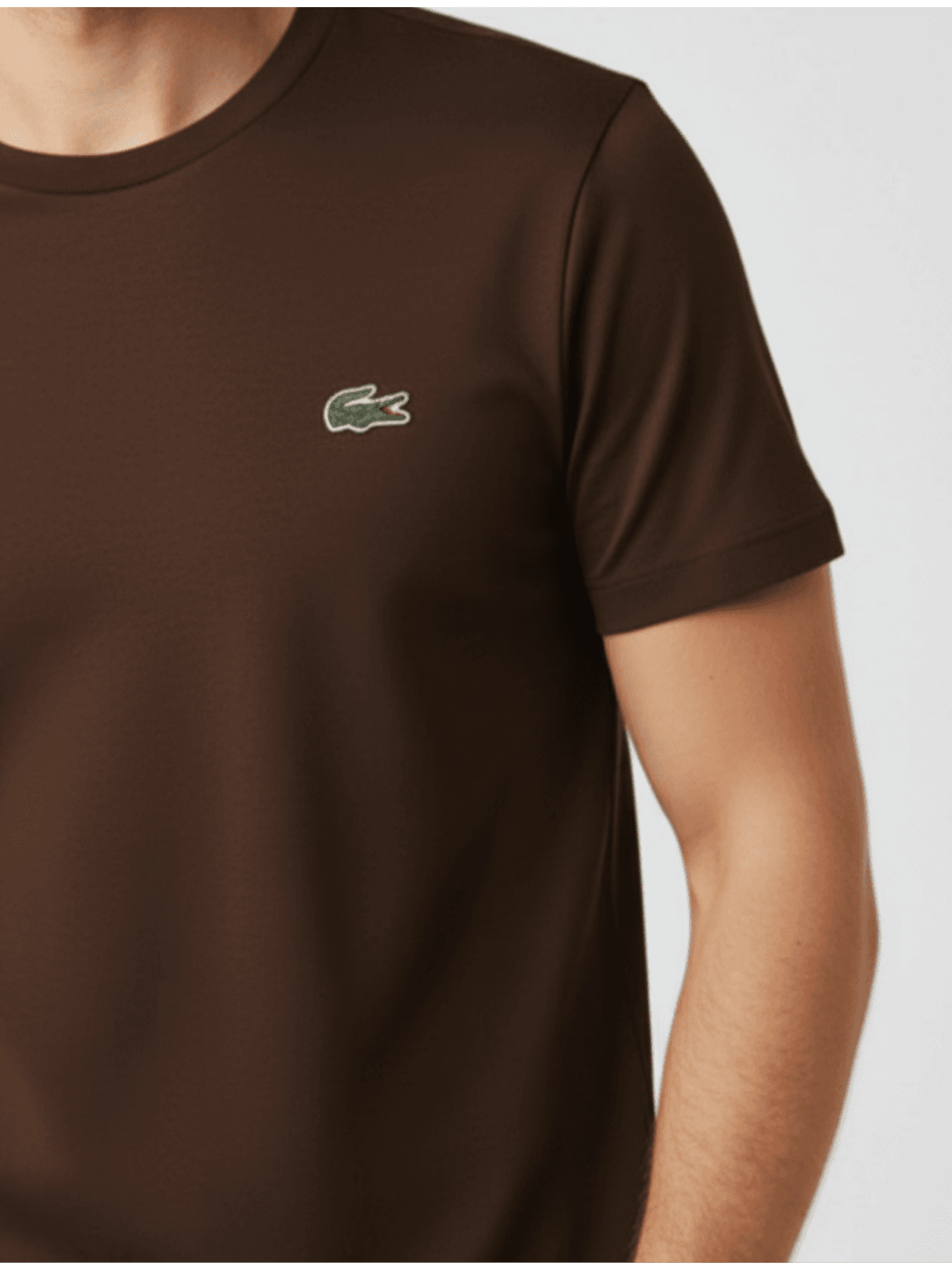 Camiseta Lacoste Original - Marrom - SP GRIFES - Camisetas Importadas no Atacado