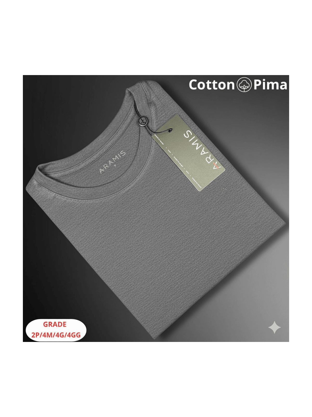 CAMISETA ARAMIS NACIONAL - Cinza - SP GRIFES - Camisetas Importadas no Atacado