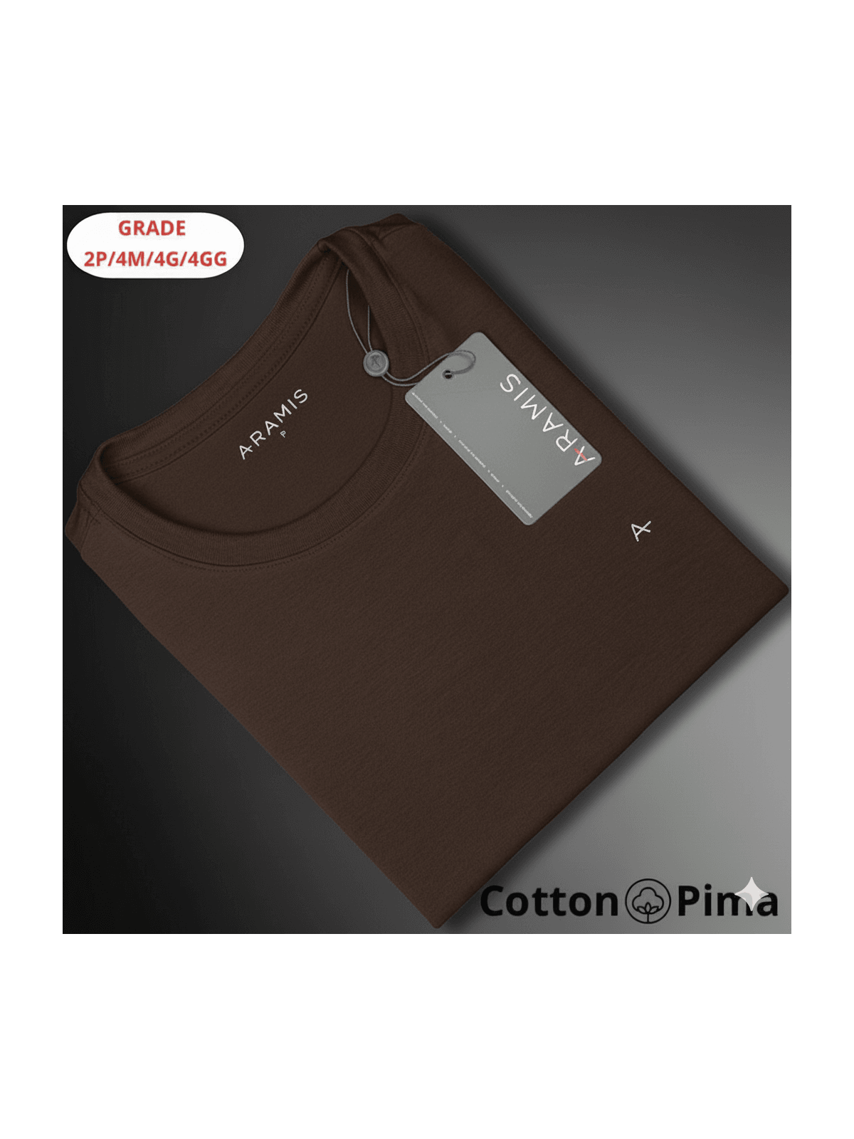 CAMISETA ARAMIS NACIONAL - MARROM - SP GRIFES - Camisetas Importadas no Atacado