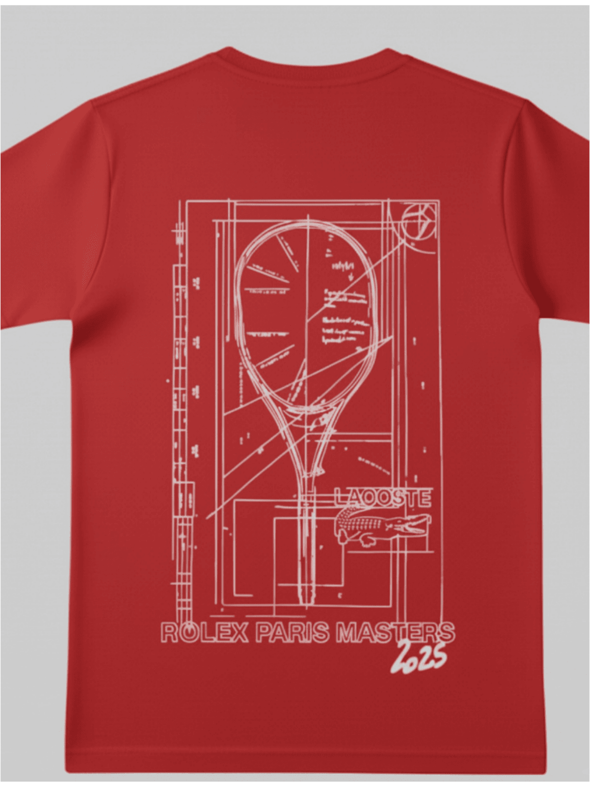 Camiseta Lacoste Estampada nas Costas - VERMELHO - SP GRIFES - Camisetas Importadas no Atacado