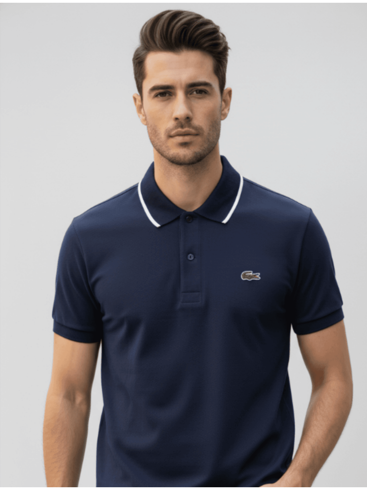 Gola Polo Lacoste Diferenciada Importada - Marinho - SP GRIFES - Camisetas Importadas no Atacado