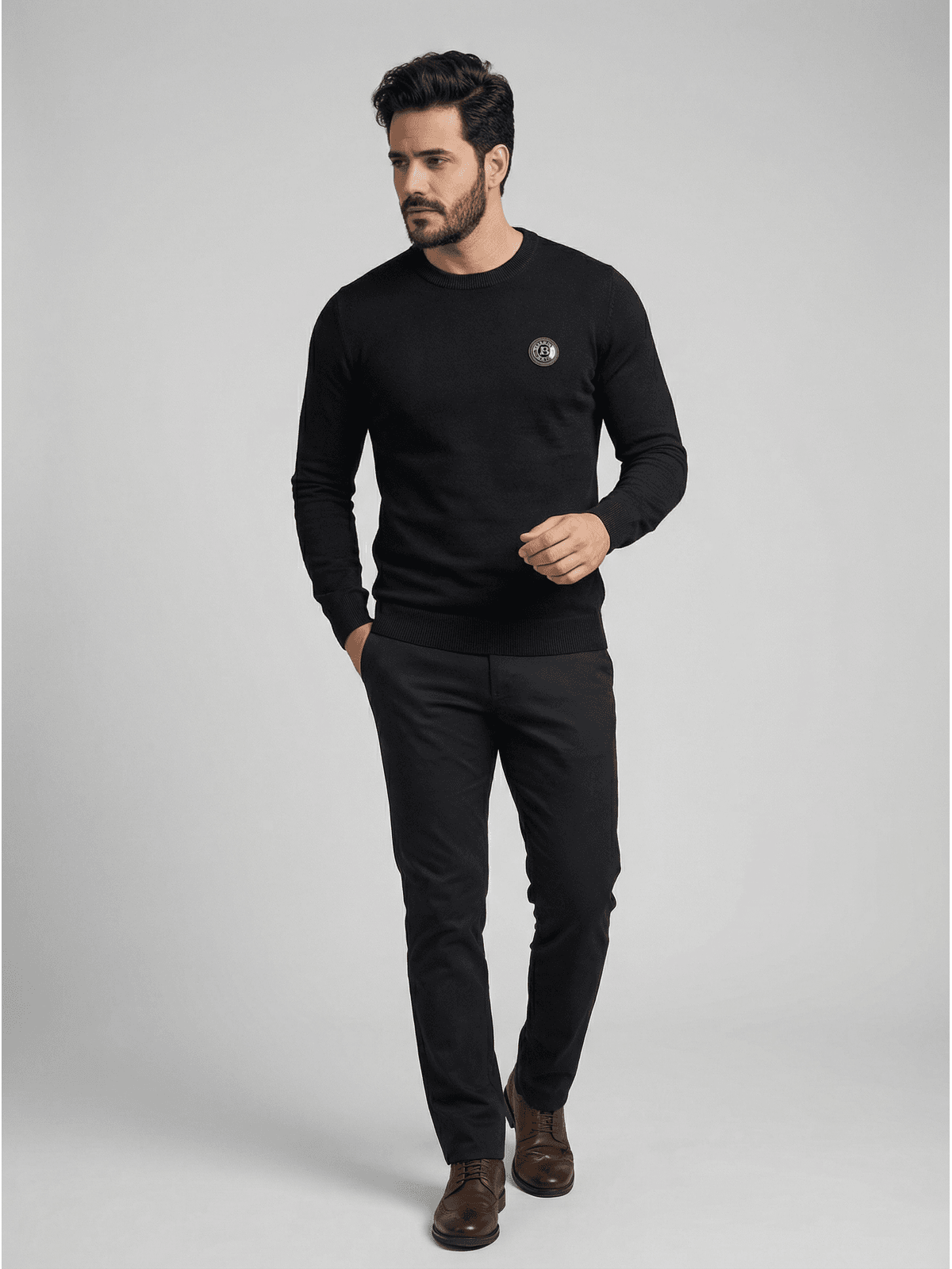SUÉTER BALMAIN - PRETO - SP GRIFES - Camisetas Importadas no Atacado