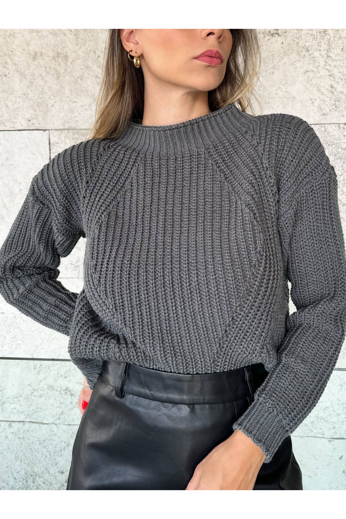 Blusa de Tricot Roberta - Cinza