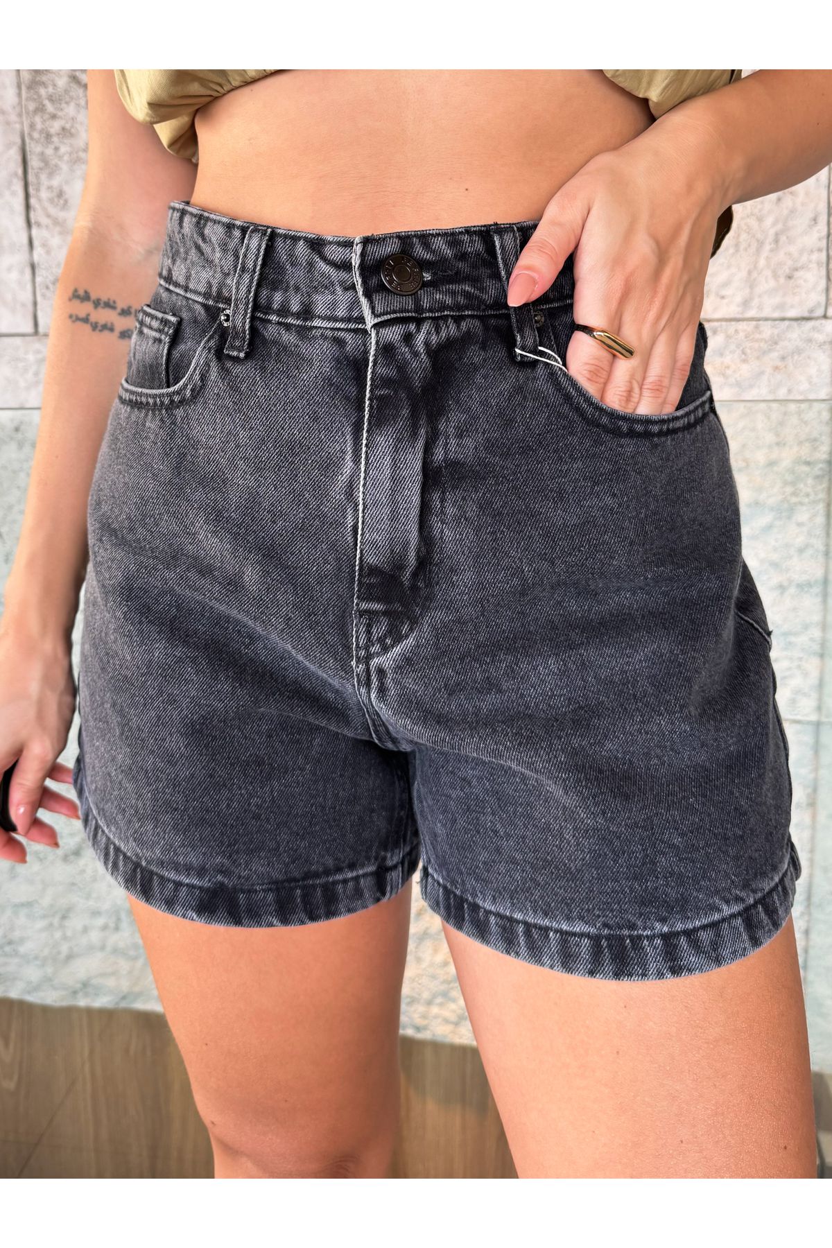 Short Fabia mom jeans - Black