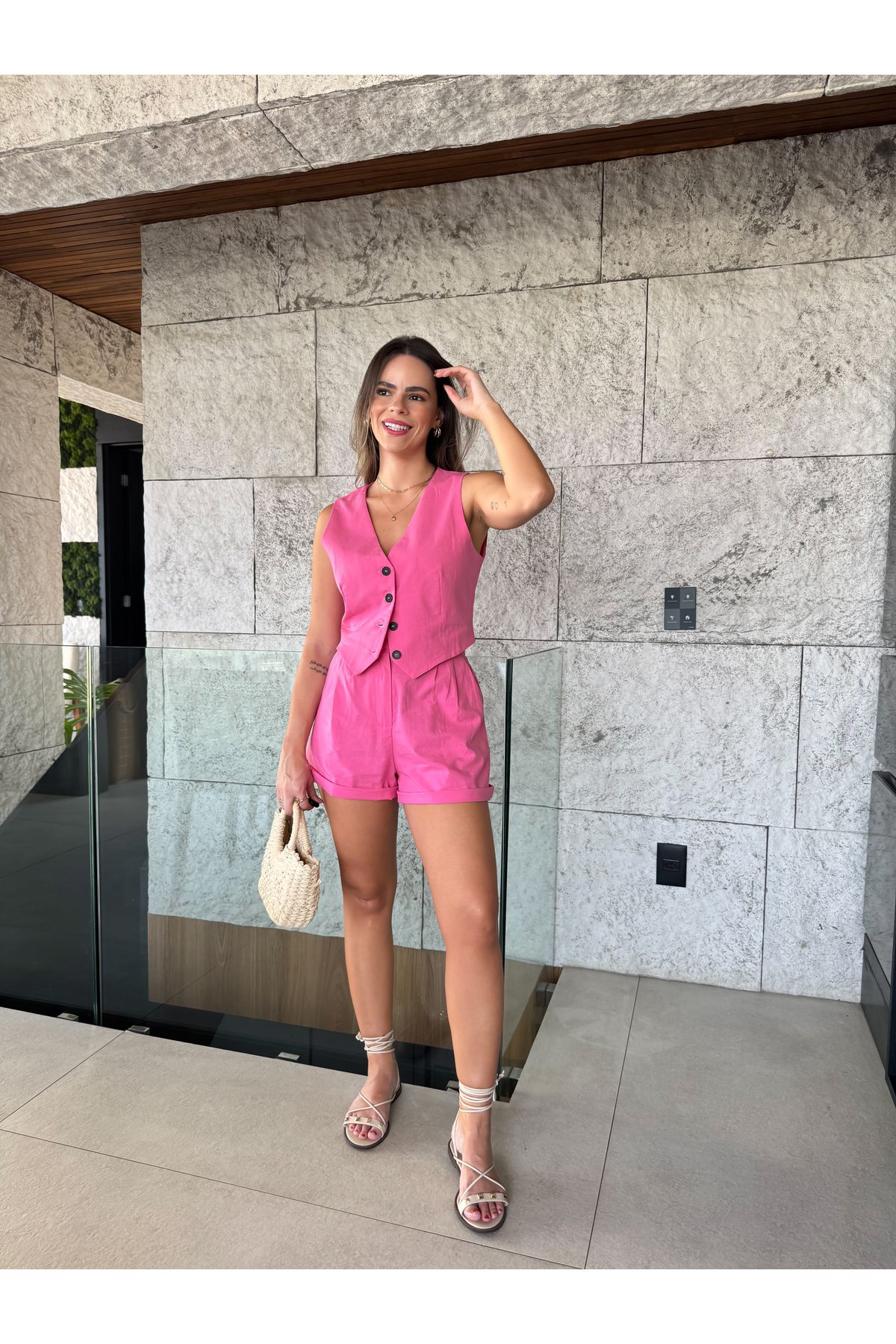 Colete Emi Alfaiataria -Rosa