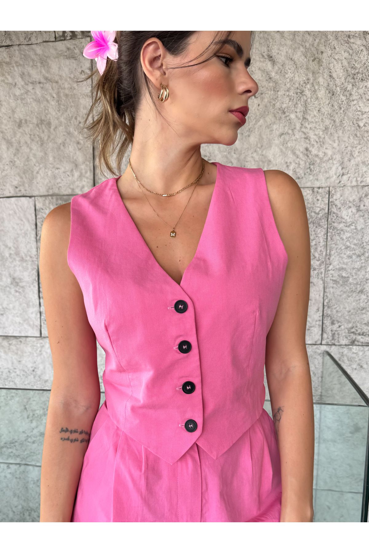 Colete Emi Alfaiataria -Rosa
