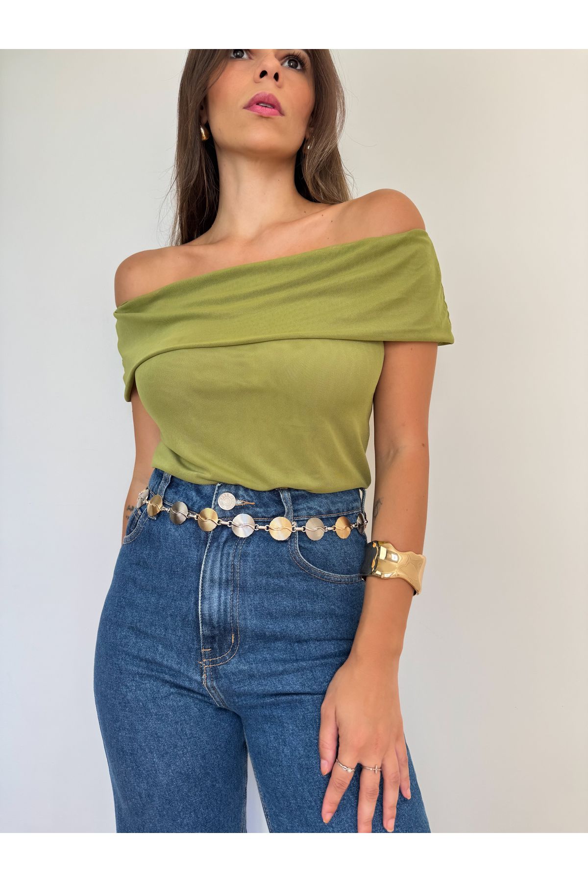 Blusa Ravena tule ombro a ombro - Verde