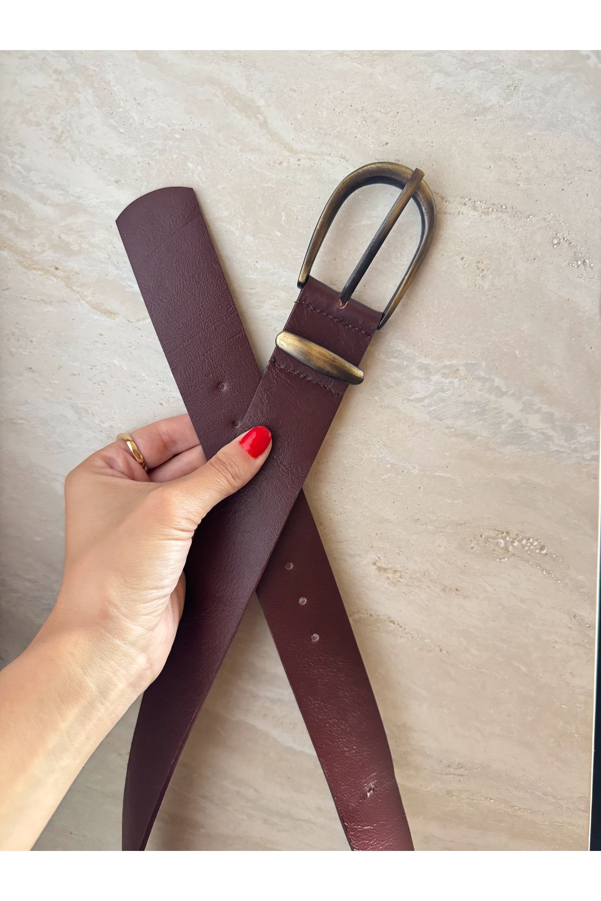 Cinto Iva grosso - Couro marrom
