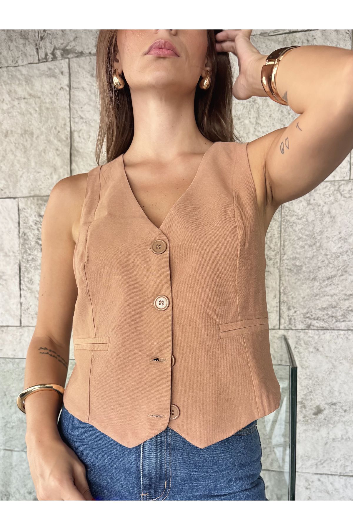 Colete alfaiataria Sindy - Nude
