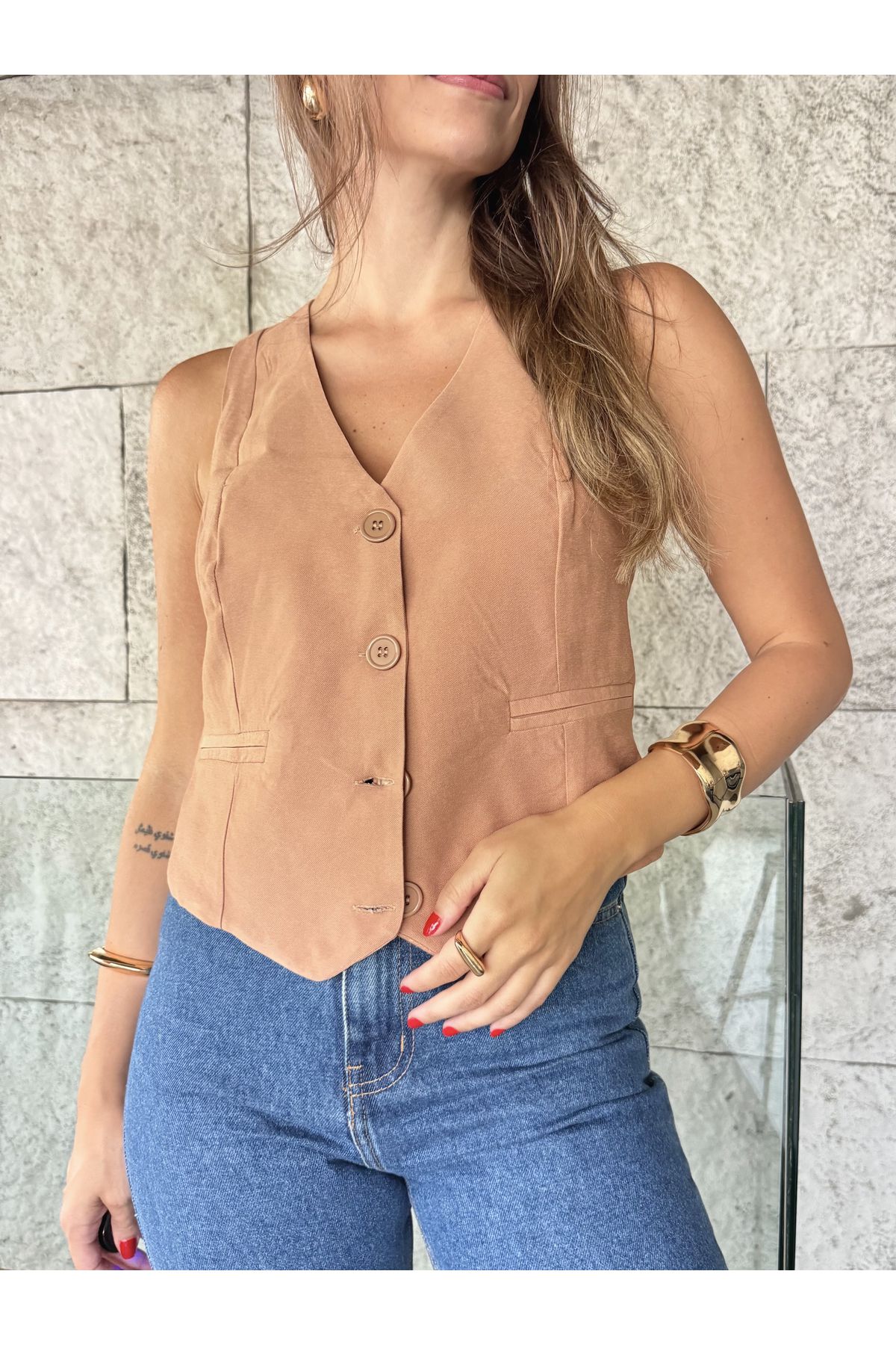 Colete alfaiataria Sindy - Nude