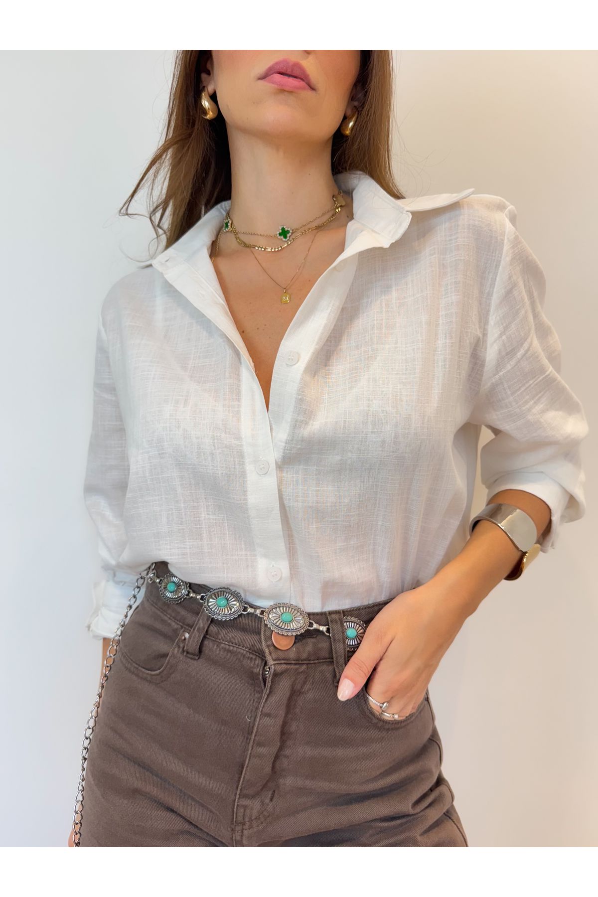 Camisa Jessica alongada - branca 