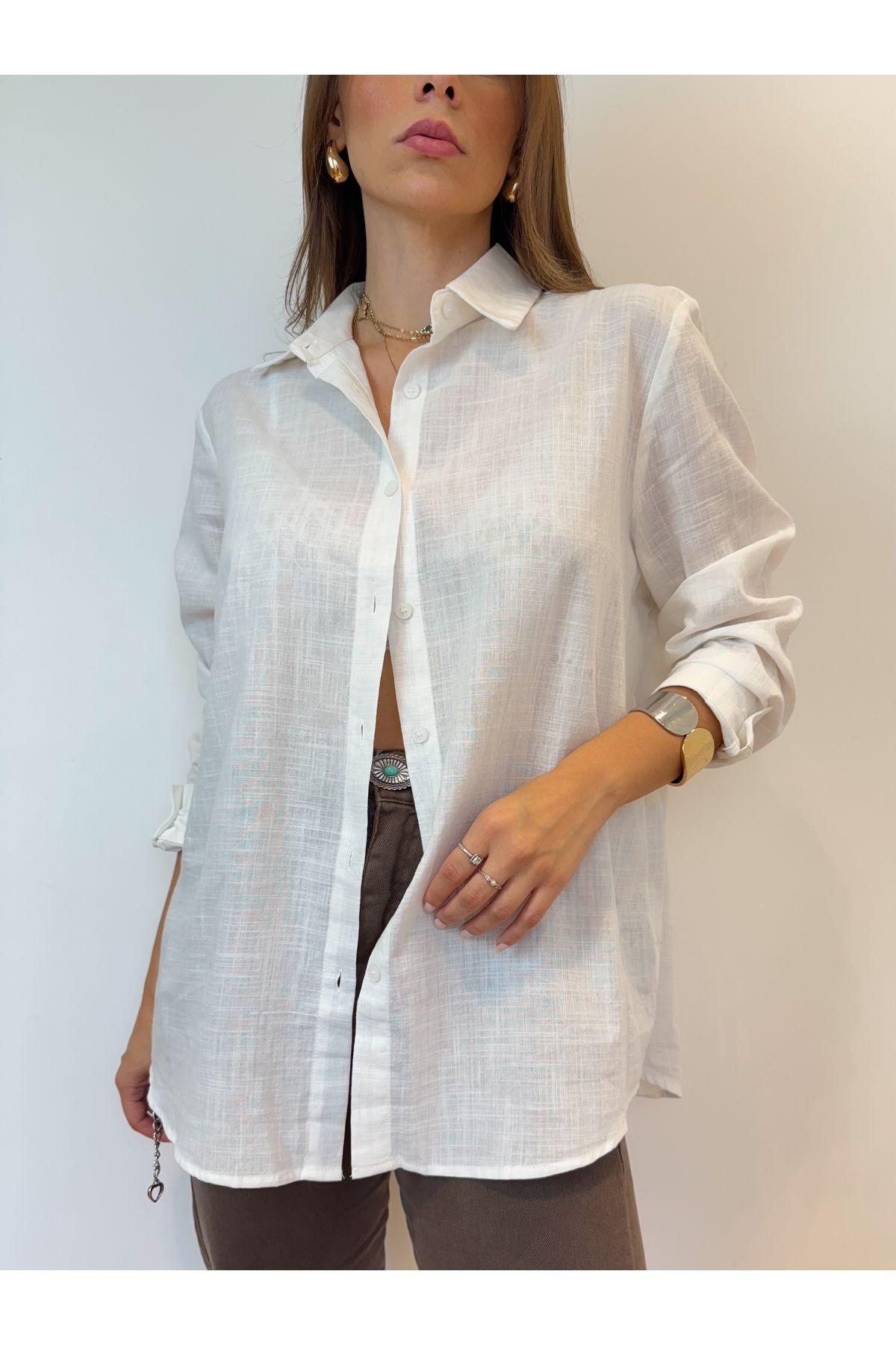 Camisa Jessica alongada - branca 