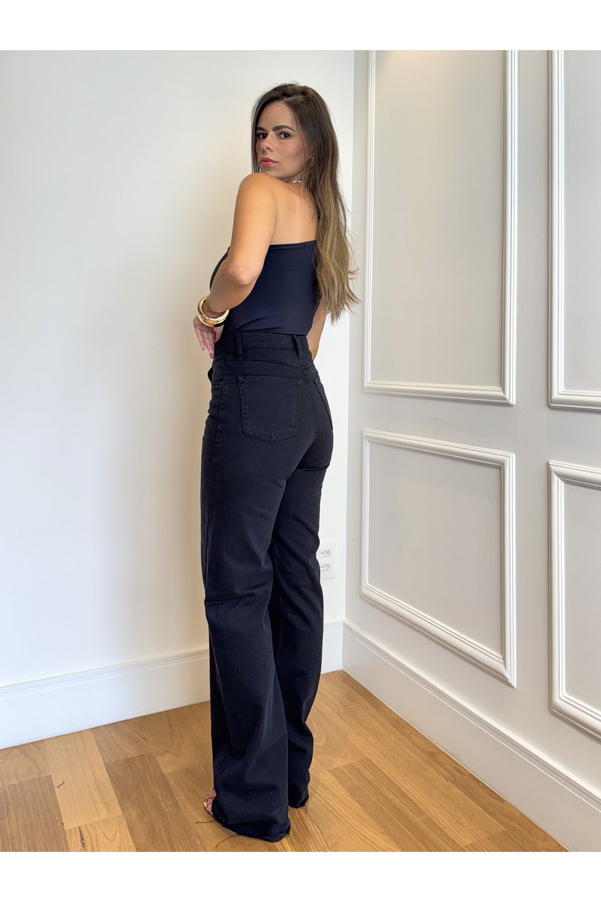 Calça Vick Wide Leg - Jeans Black 