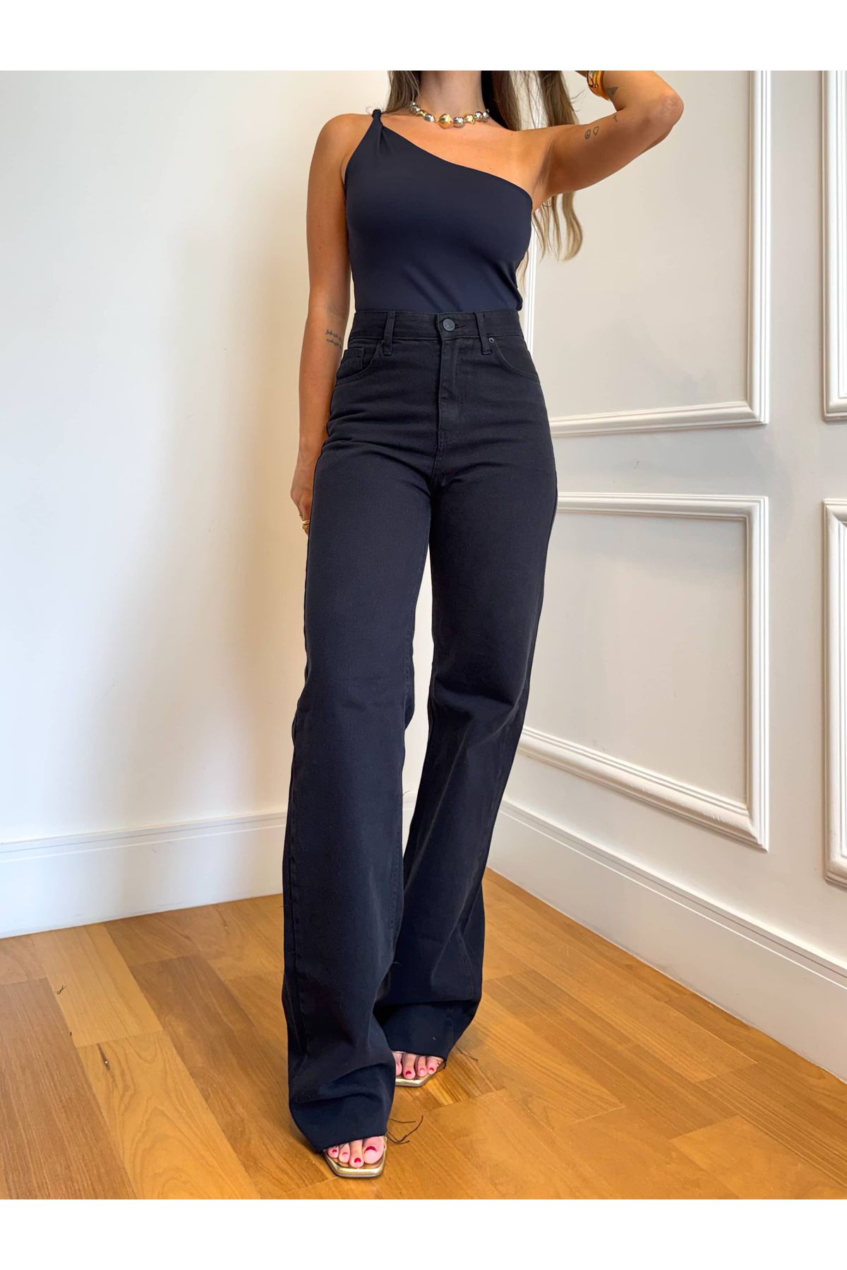 Calça Vick Wide Leg - Jeans Black 