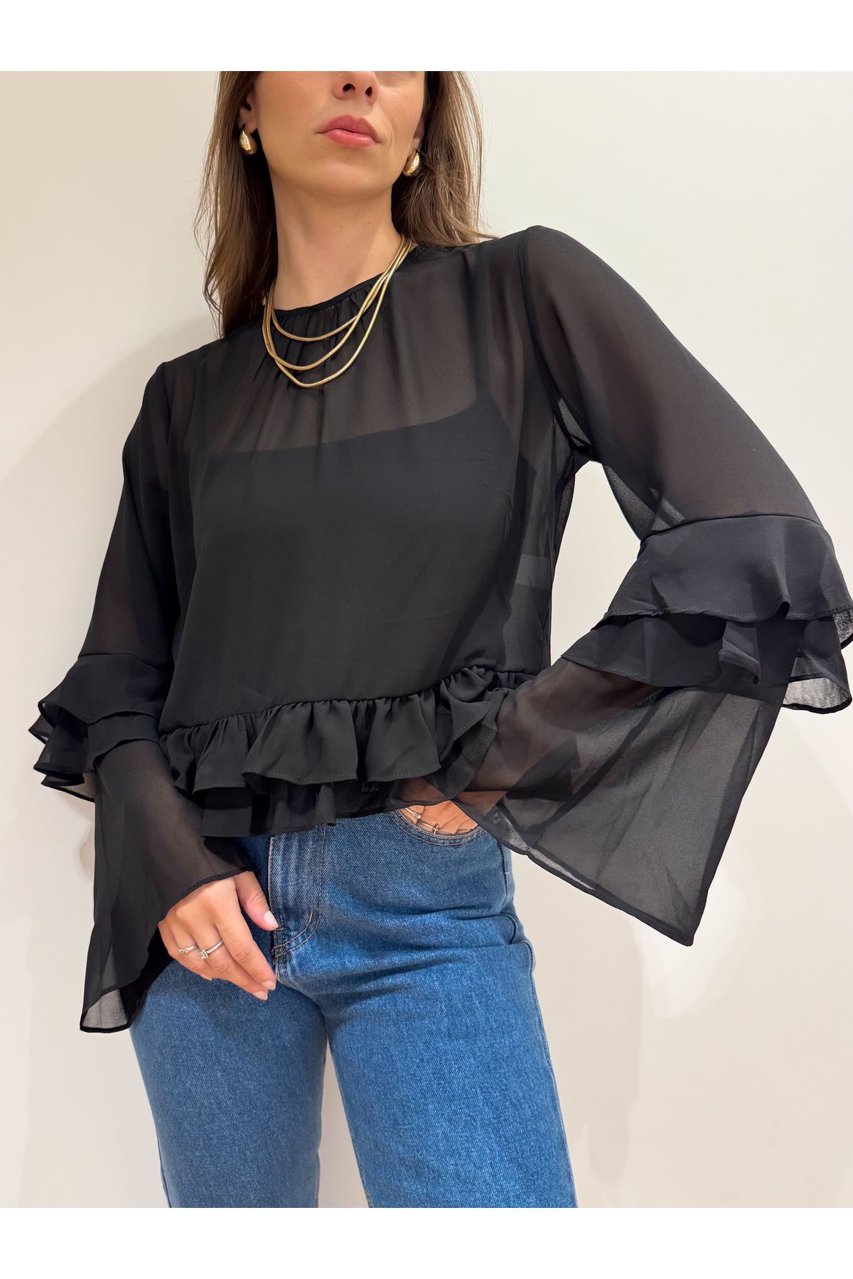 Blusa Cintia regata basica alça fina - Preta