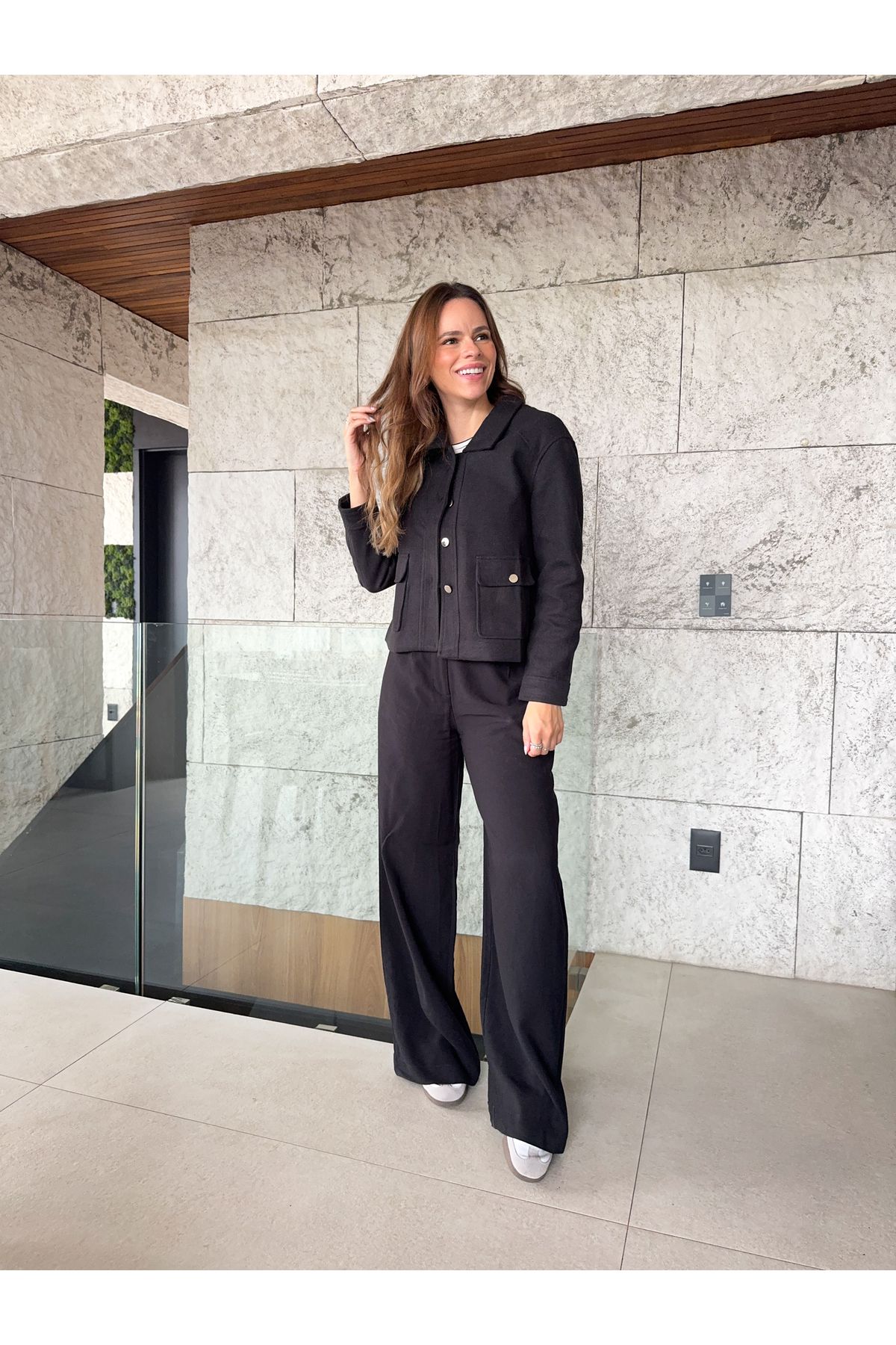 Casaco Anne Lã - Preto