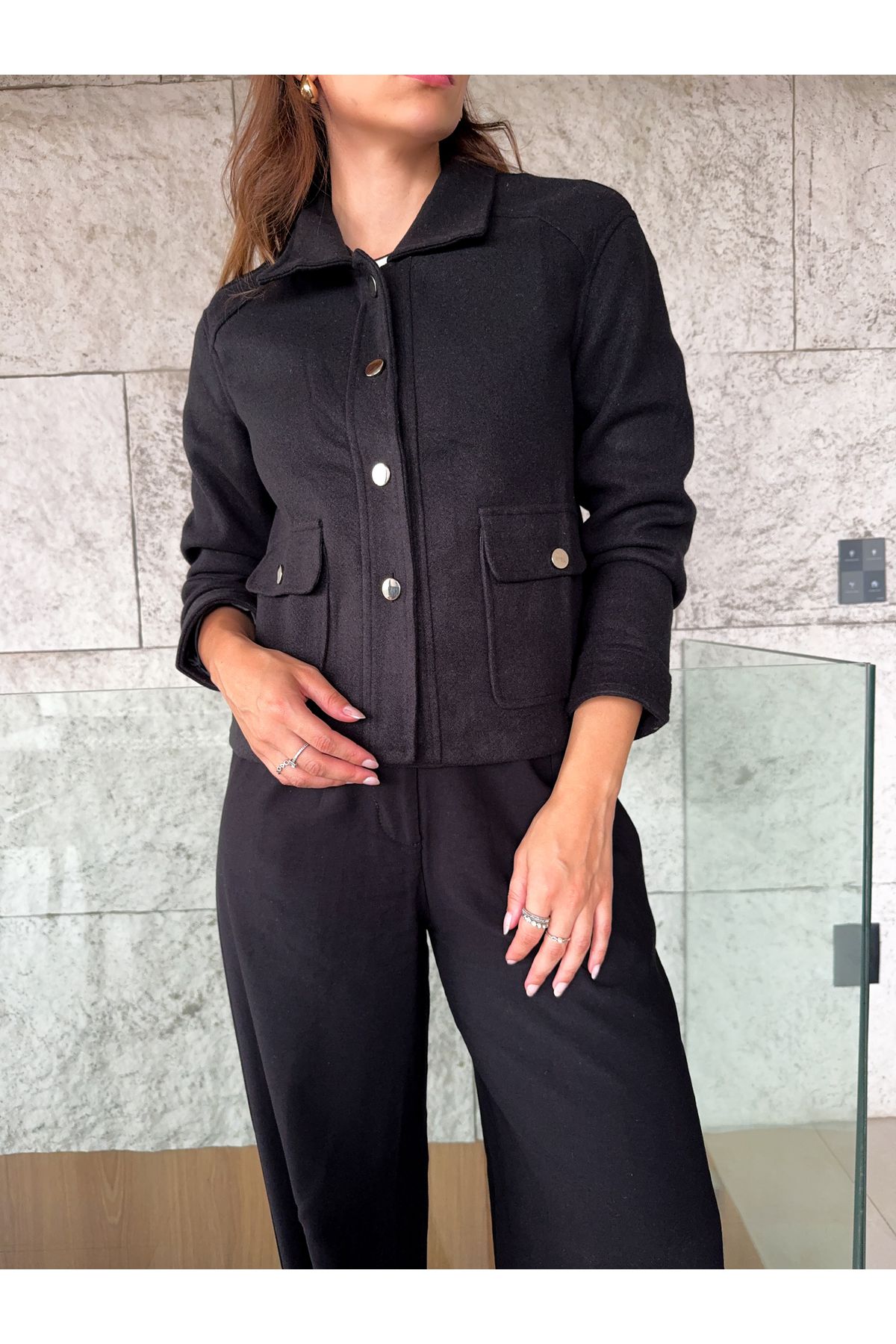 Casaco Anne Lã - Preto