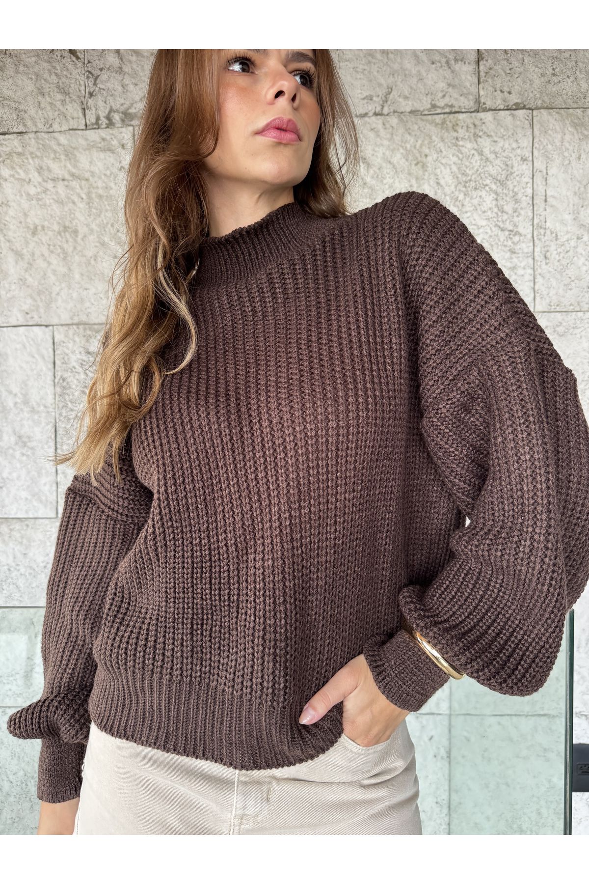 Blusa de Tricot Neiva - Marrom