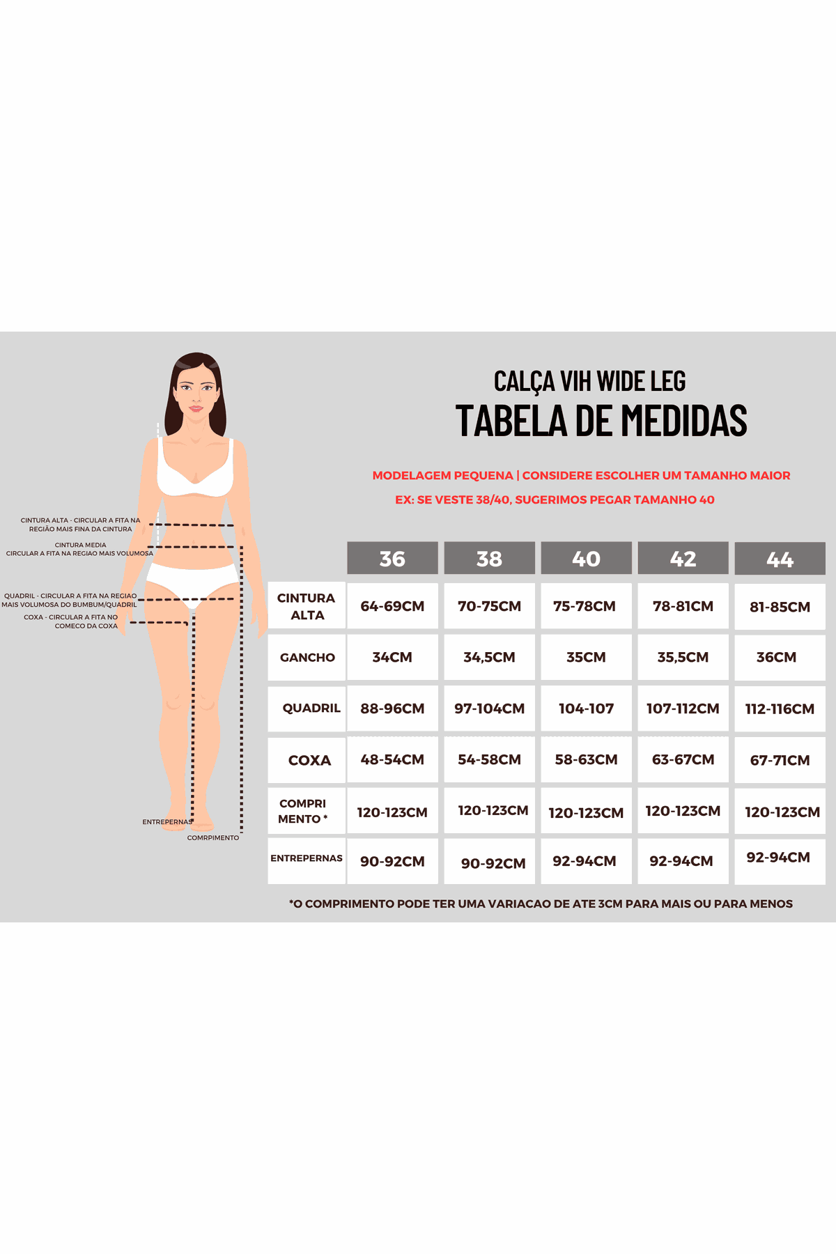 Calça Vih Wide Leg cintura super alta - Jeans médio 