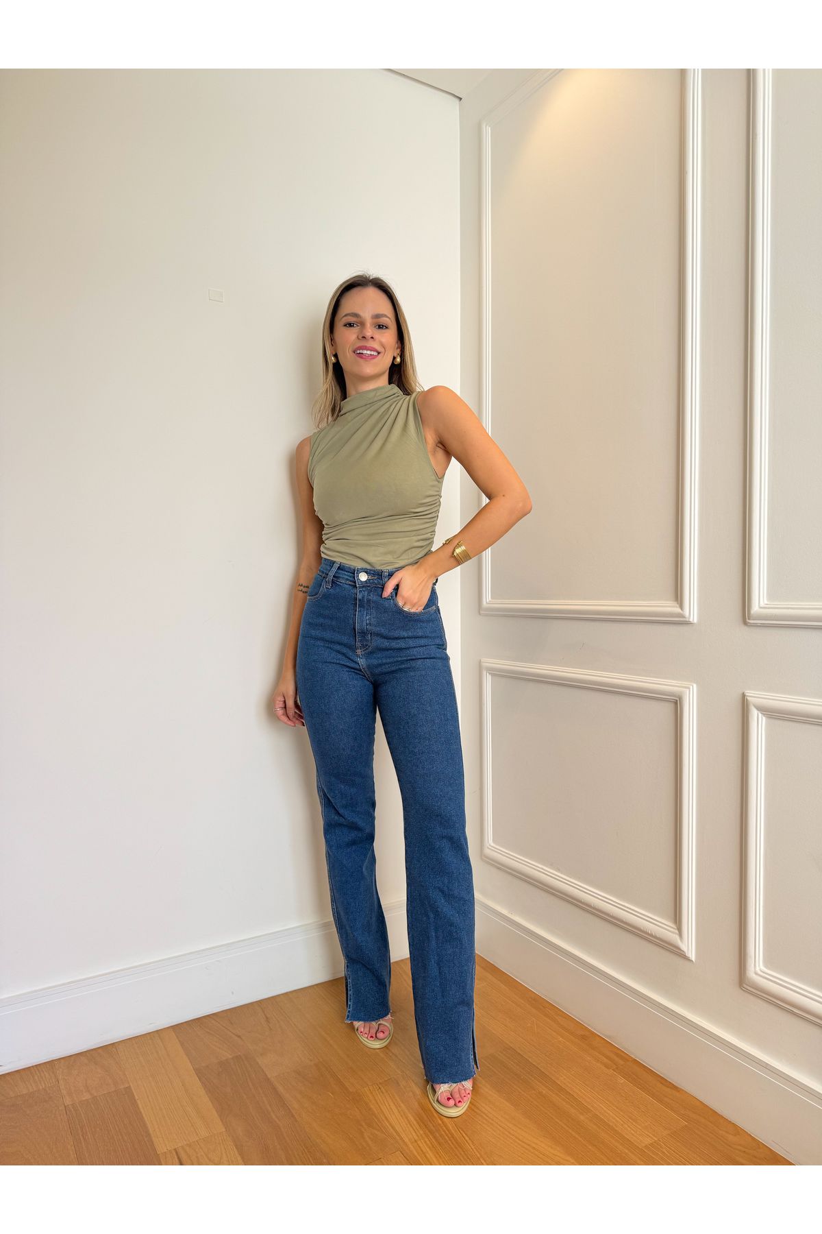 Blusa Florença drapeada - Verde