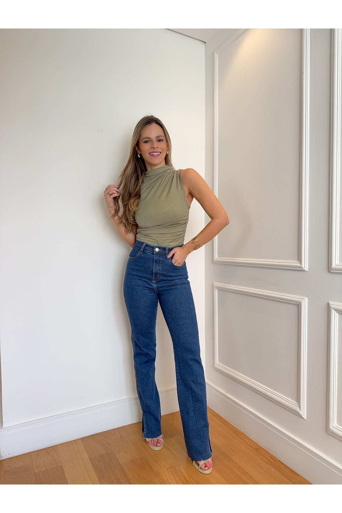 Blusa Florença drapeada - Verde