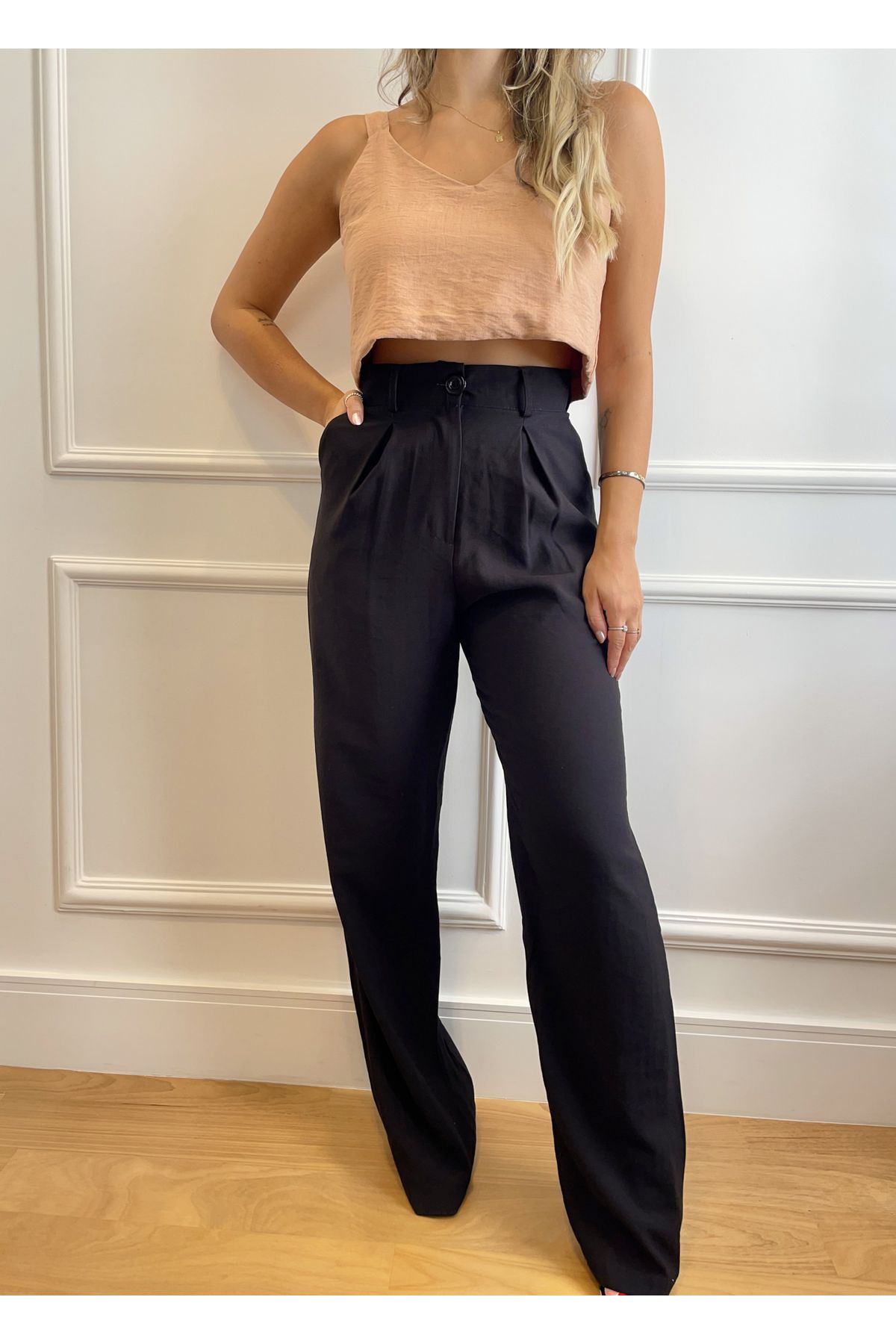 Calca Ava Alfaiataria Wide Leg Preta 