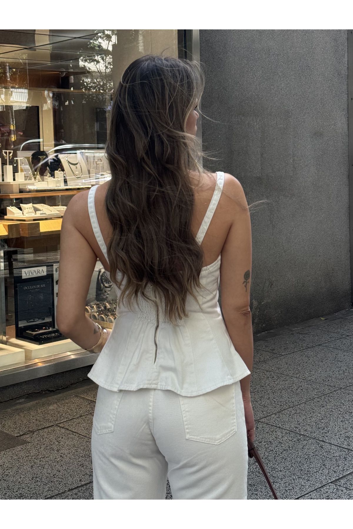 Calça Daiane Wide Leg - Jeans Off white