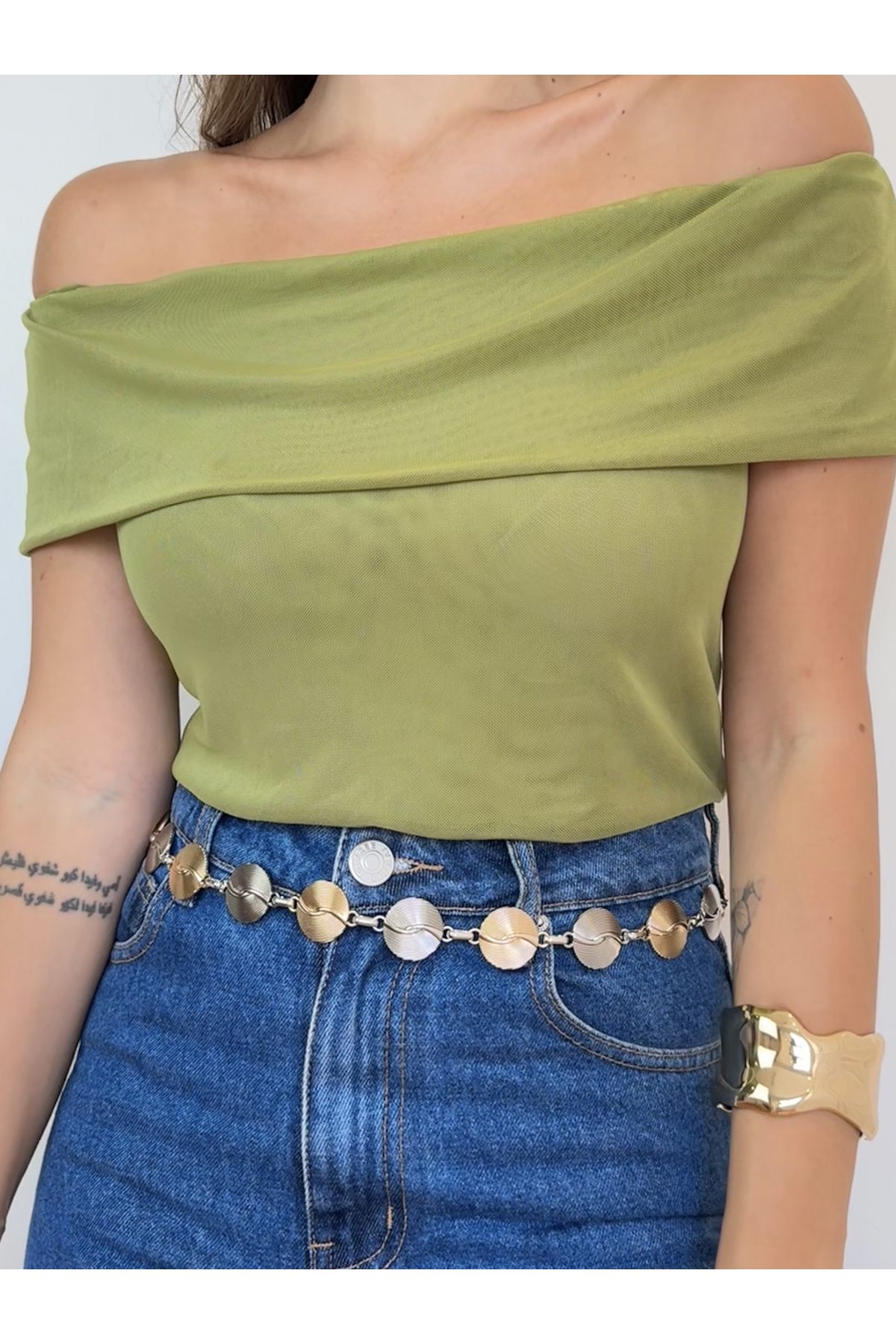 Cinto Samia corrente - mesclado prata e dourado