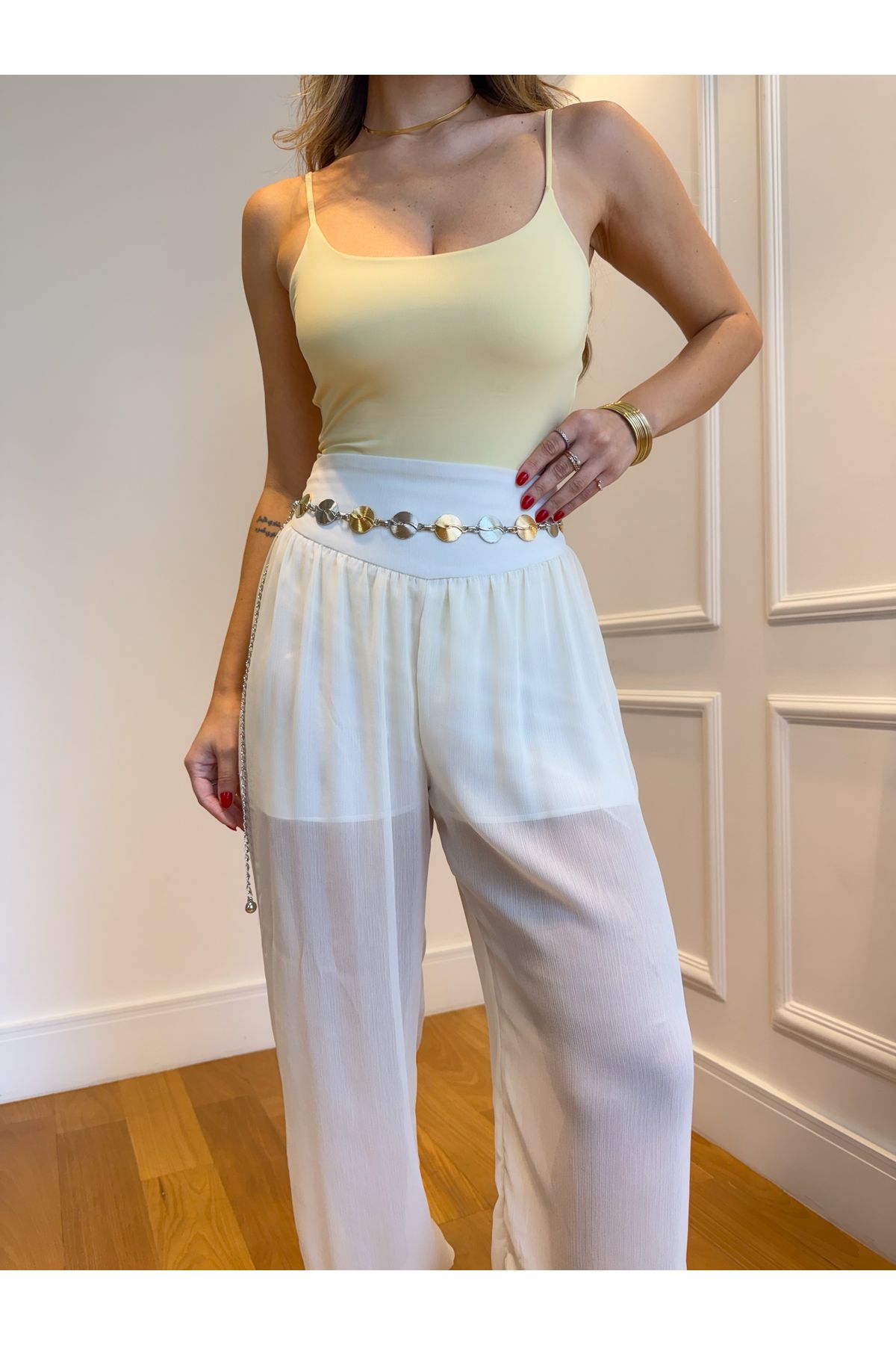 Cinto Samia corrente - mesclado prata e dourado