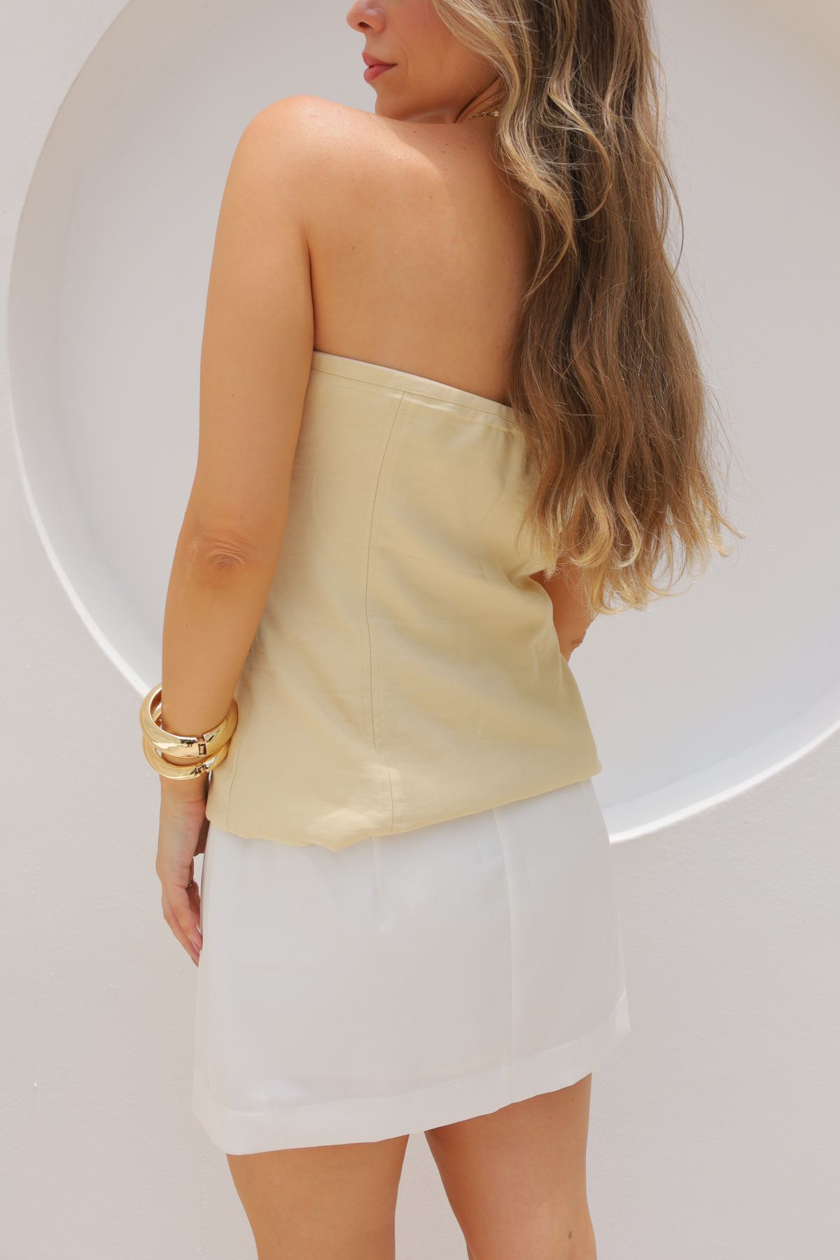 Blusa Loly sem alças - Amarela