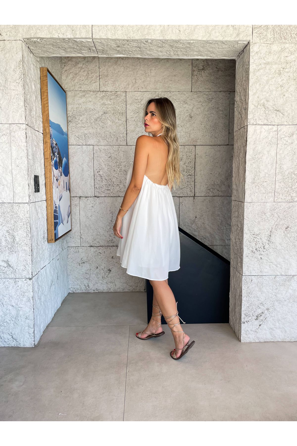 Vestido Soraia com flor - Branco