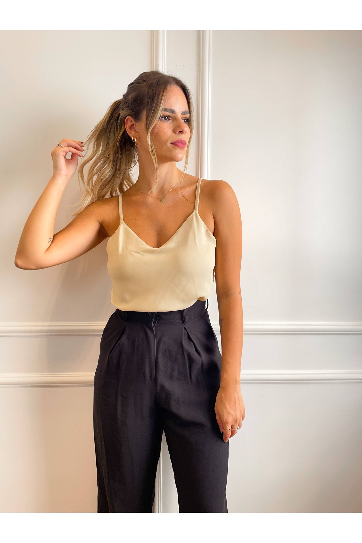 Blusa Gizza Regata Basica - Bege