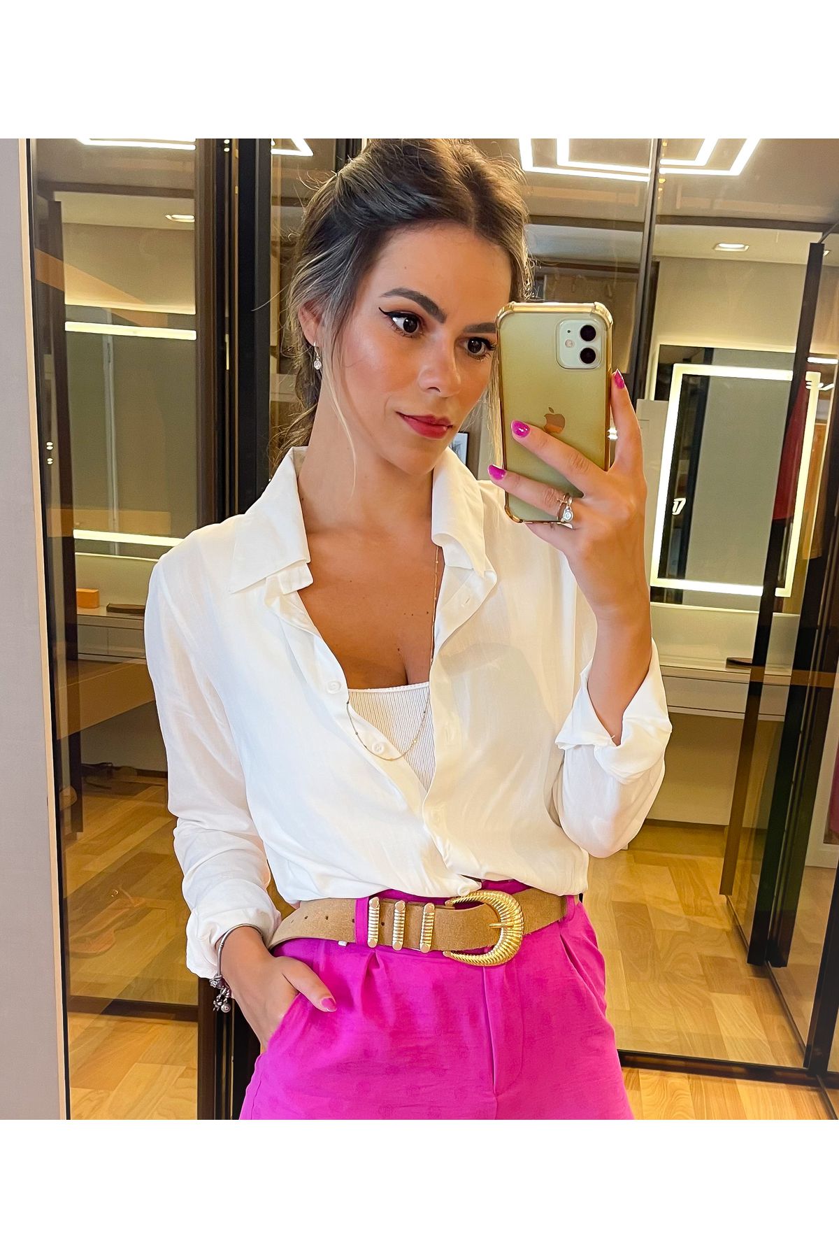 Camisa Laura Off white Viscolinho 