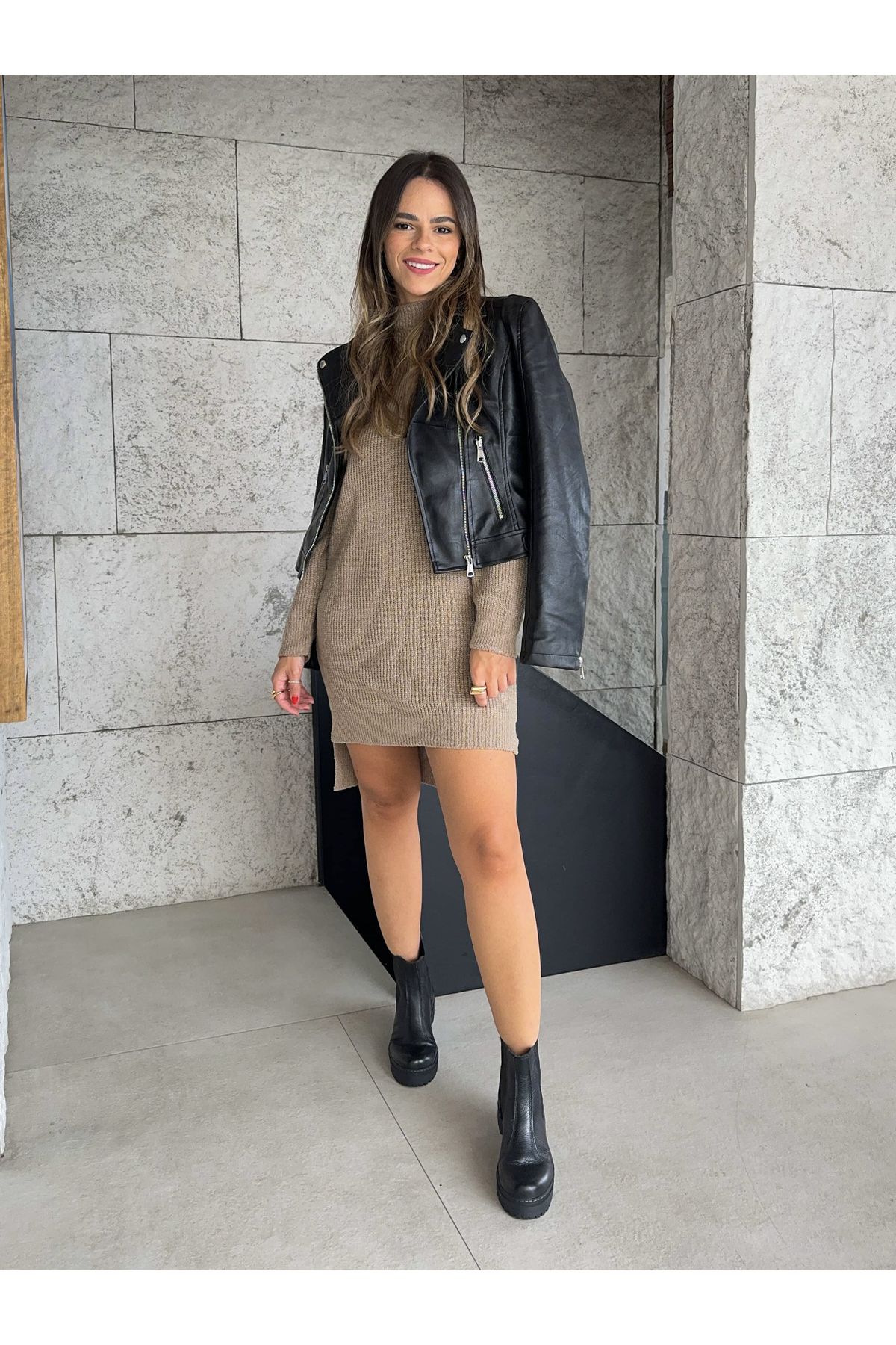 Jaqueta Amanda PU - Preta 