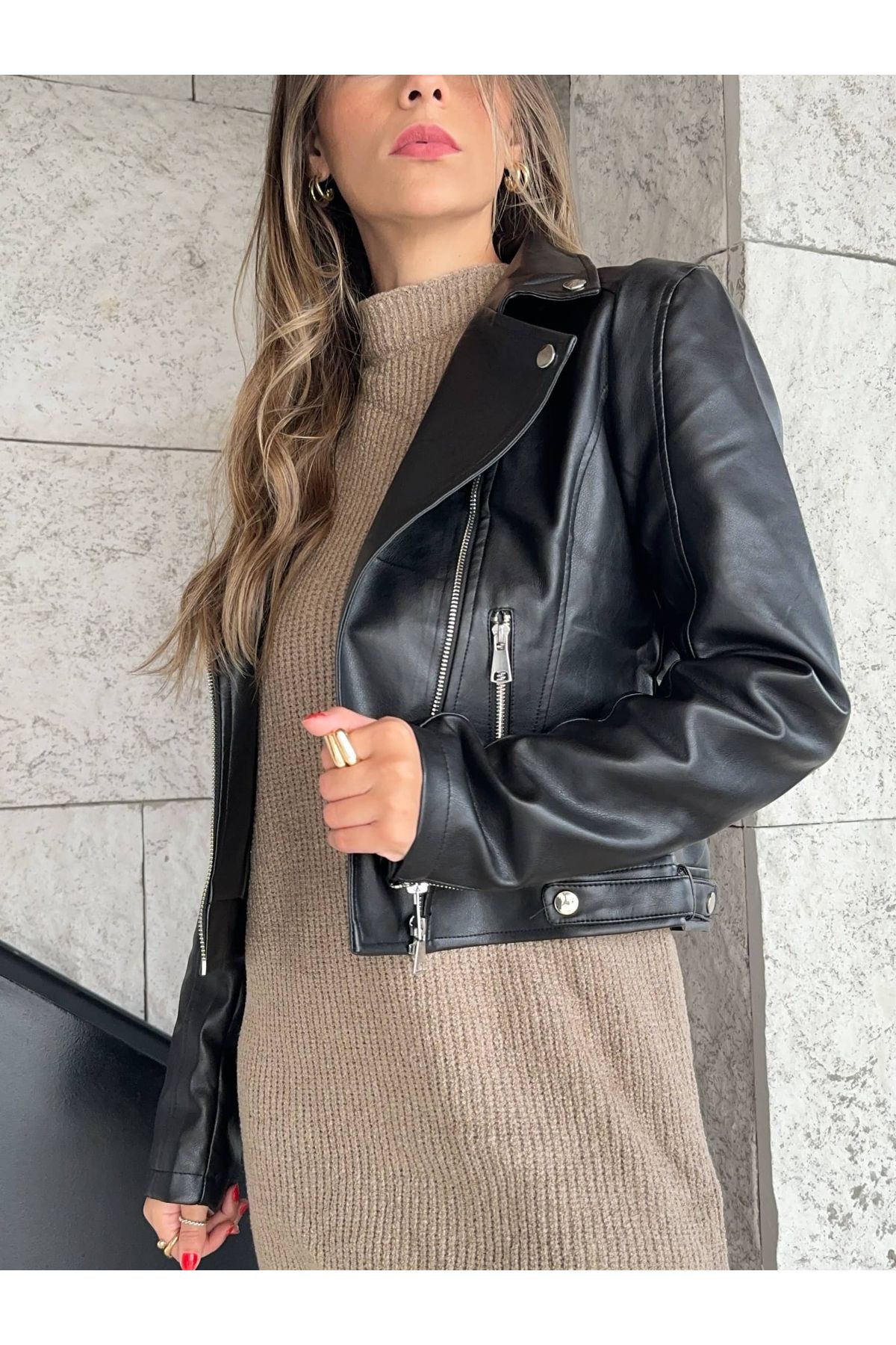 Jaqueta Amanda PU - Preta 