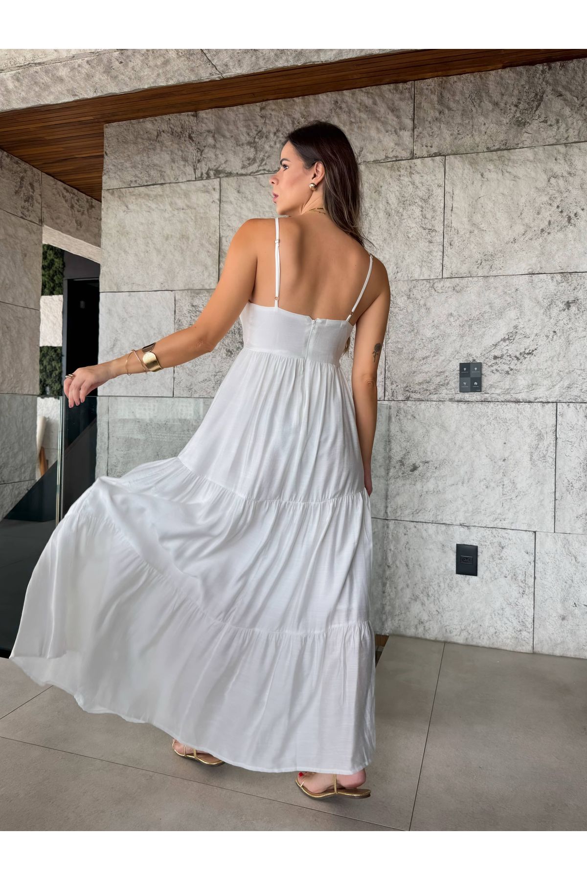Vestido Viviane longo - Branco