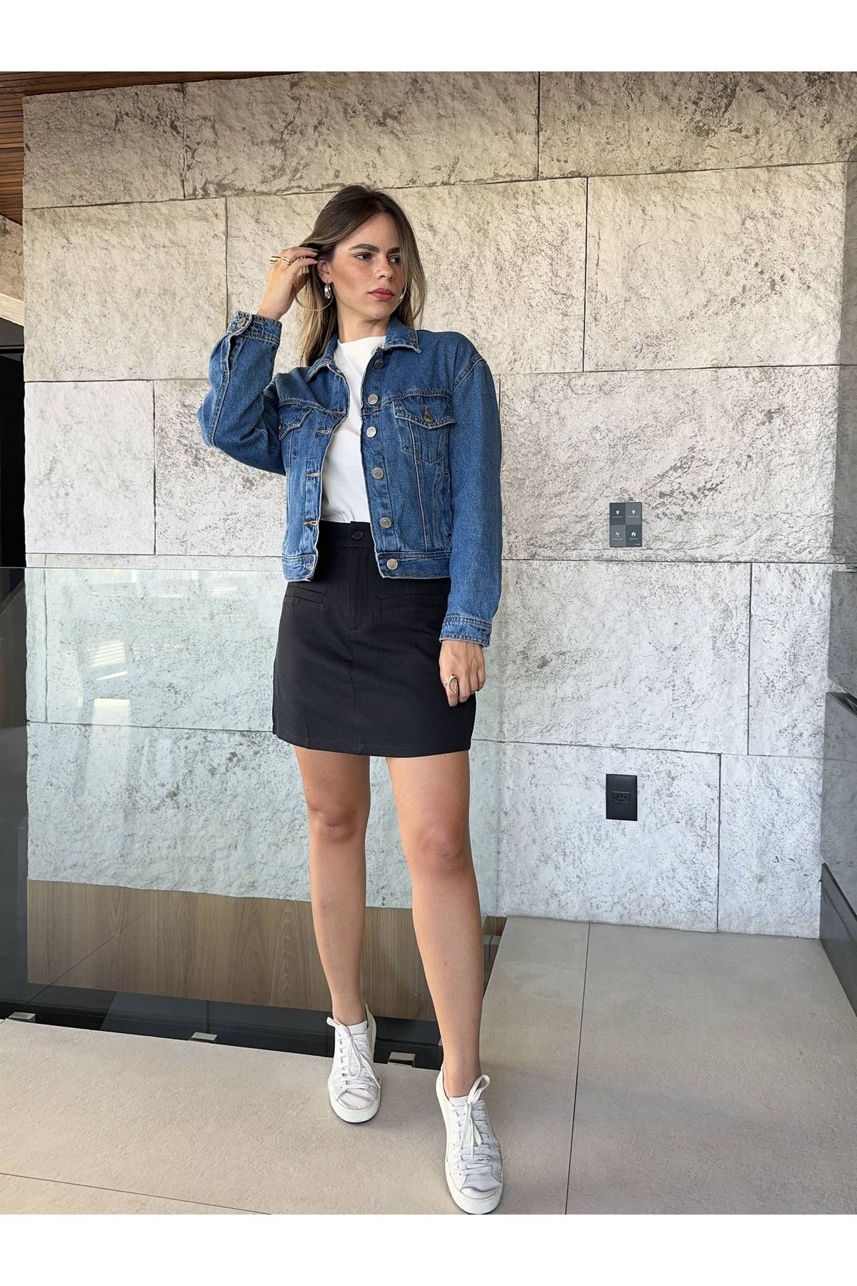 Jaqueta Jeans Adele over - lavagem media 
