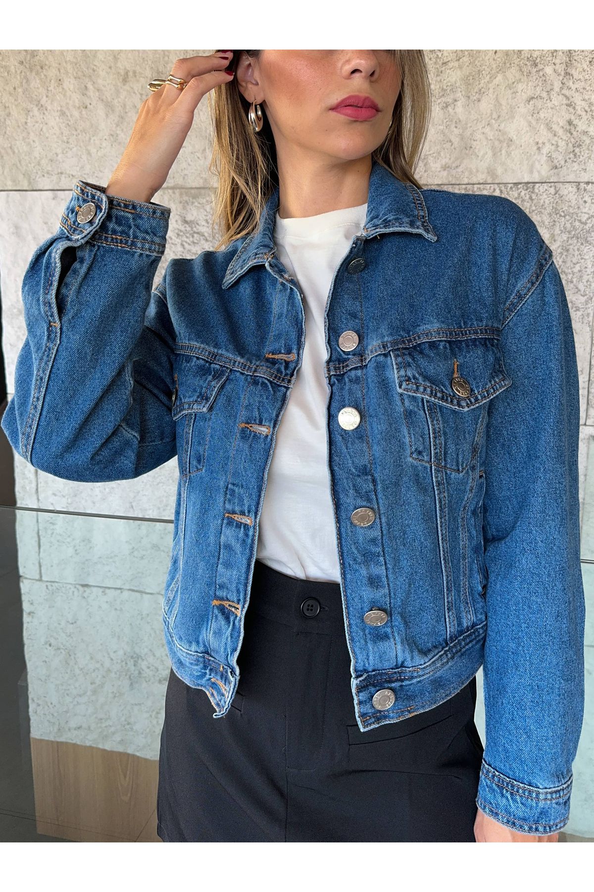 Jaqueta Jeans Adele over - lavagem media 