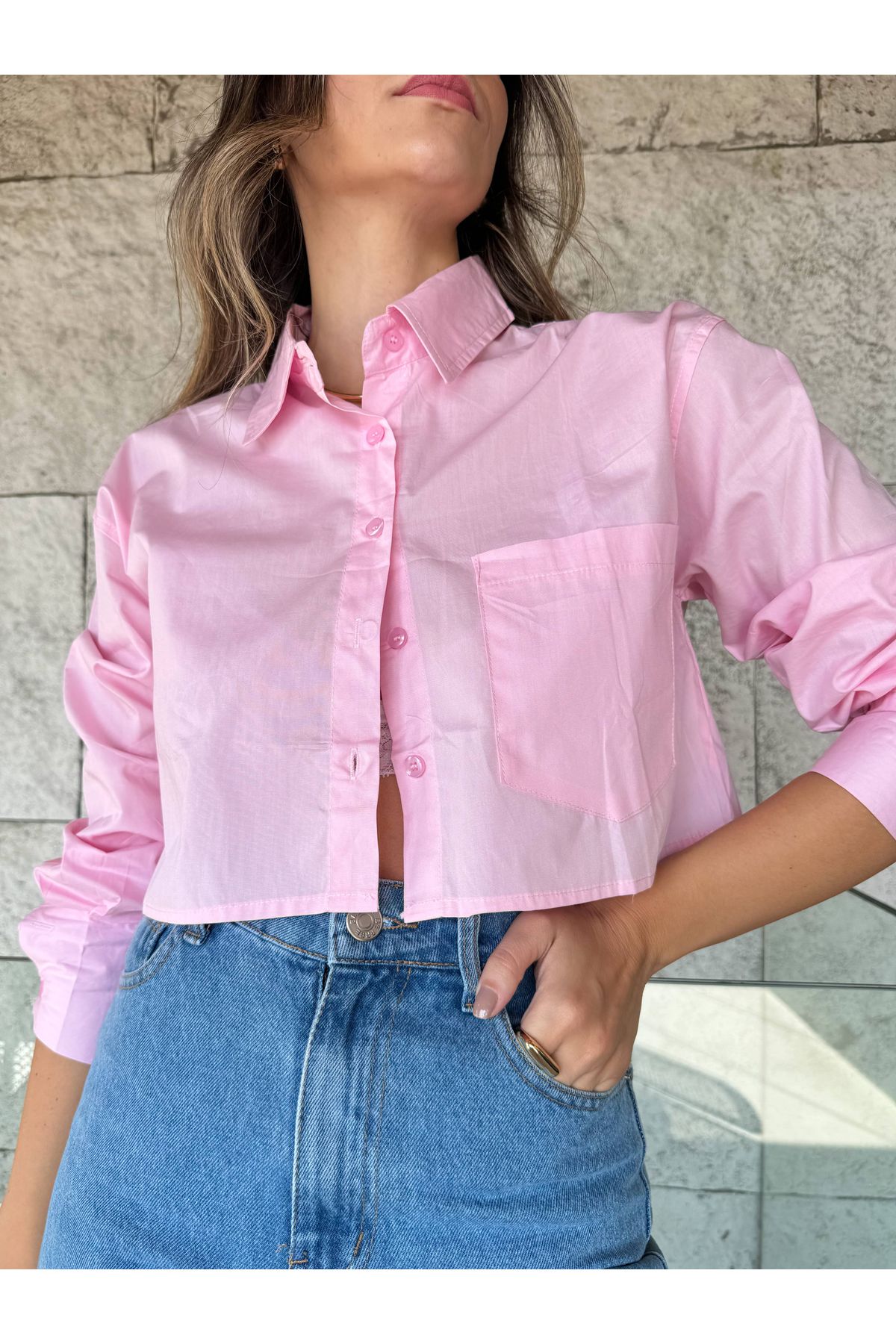 Camisa Catarina tricoline Rosa
