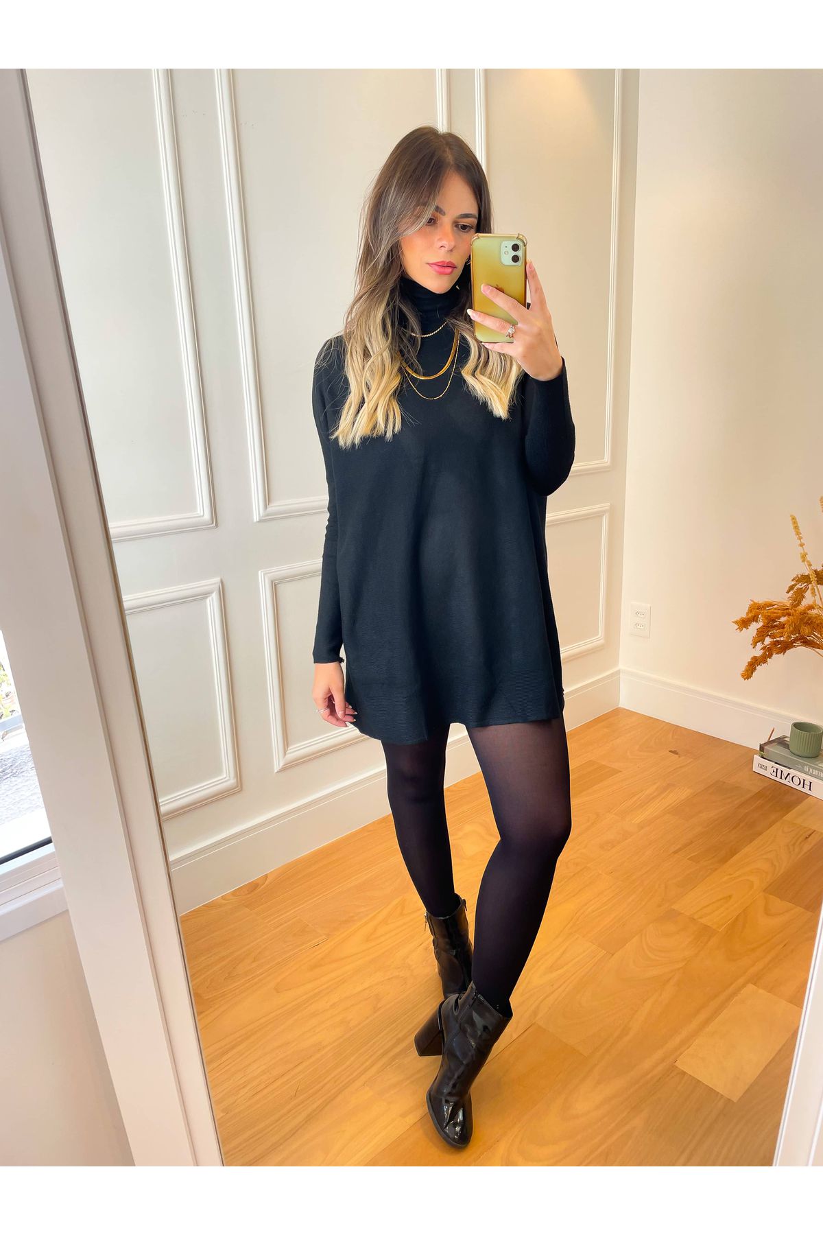 Vestido Laila Tricot Modal Preto 
