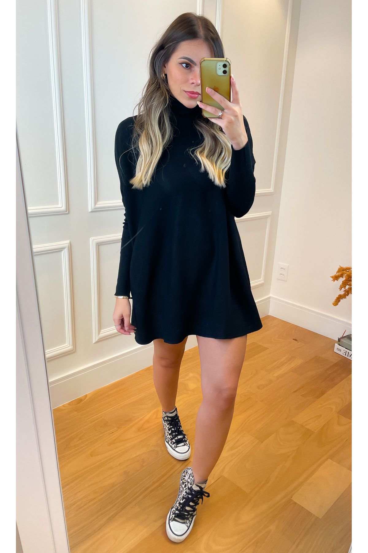 Vestido Laila Tricot Modal Preto 