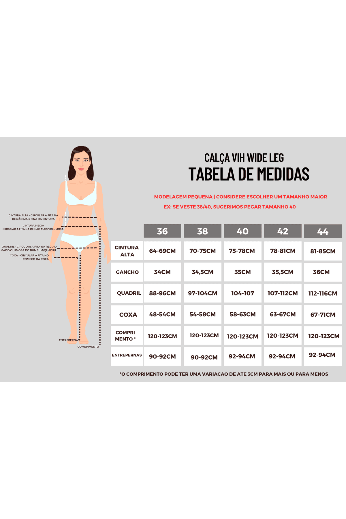 Calça Vih Wide Leg Cintura super alta - Jeans escuro