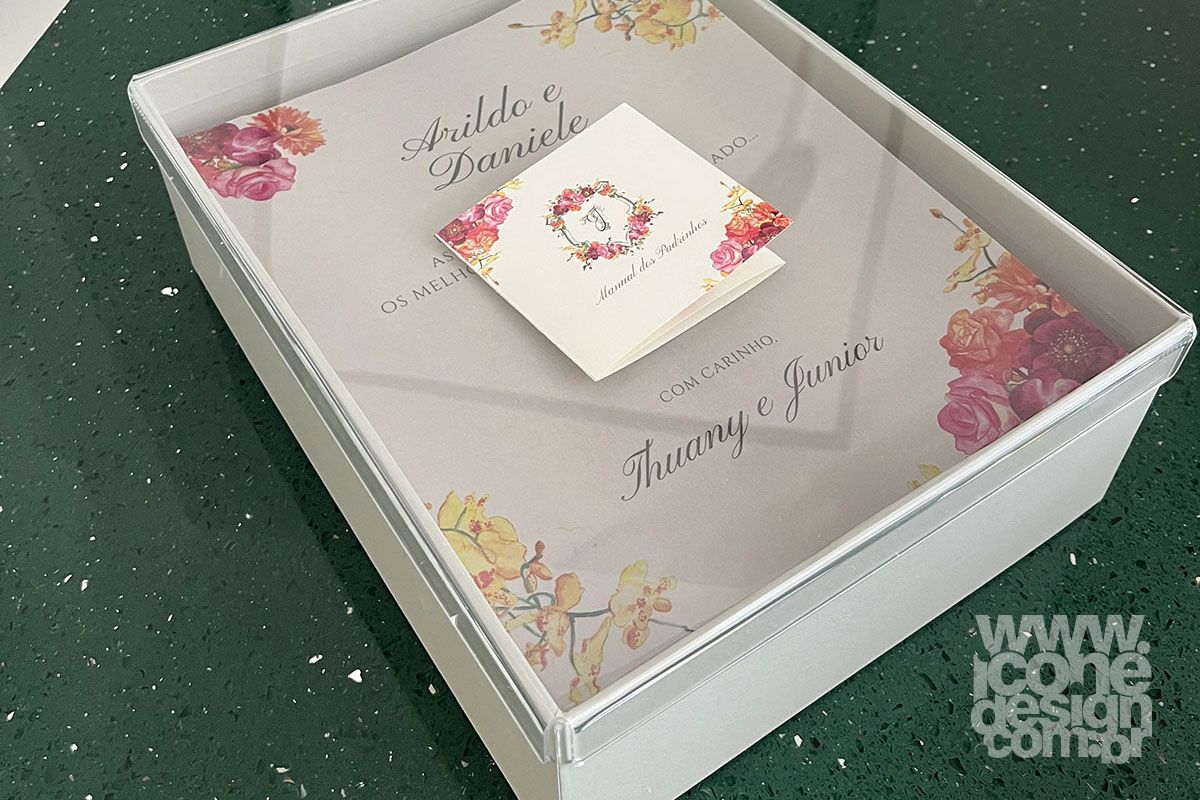Caixa de Casamento - tampa em acrílico