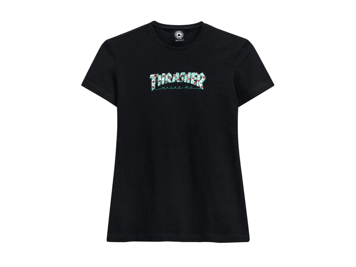 Camiseta Thrasher Feminina Roses Black | DREAMS SKATESHOP