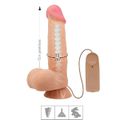 *Prótese 15x14cm Com Vibro Ventosa e Escroto Cass SI (8544) - Bege