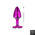 Plug de Metal P Com Pedra Variadas Trevo (HA137) - Rosa