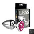 Plug Less G Cromado Com Pedras Cravejadas em Strass (HA155C) - Rosa